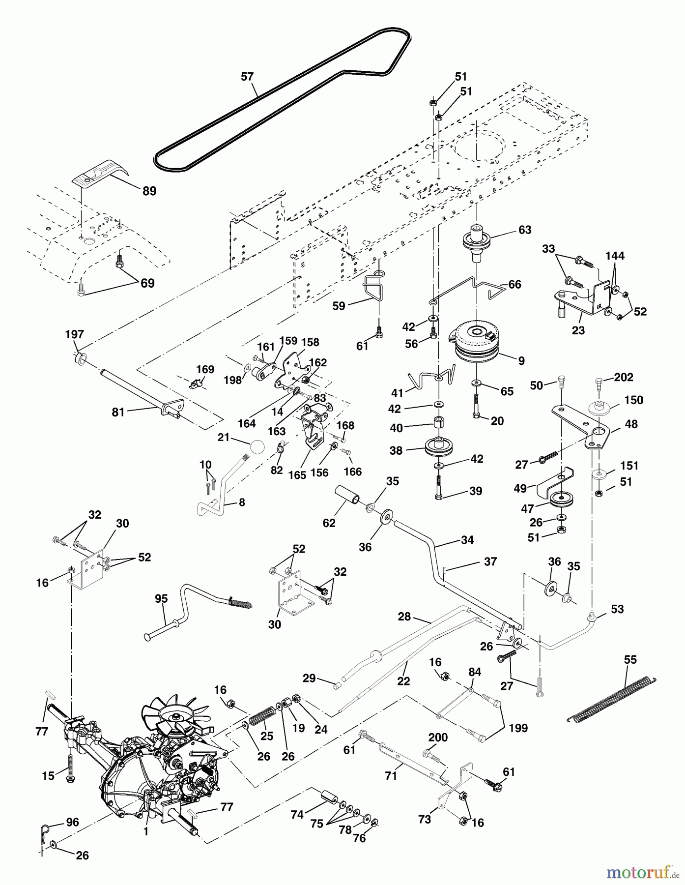 Husqvarna Rasen und Garten Traktoren YTH 1746A (954567055) - Husqvarna Yard Tractor (2000-11 & After) Drive