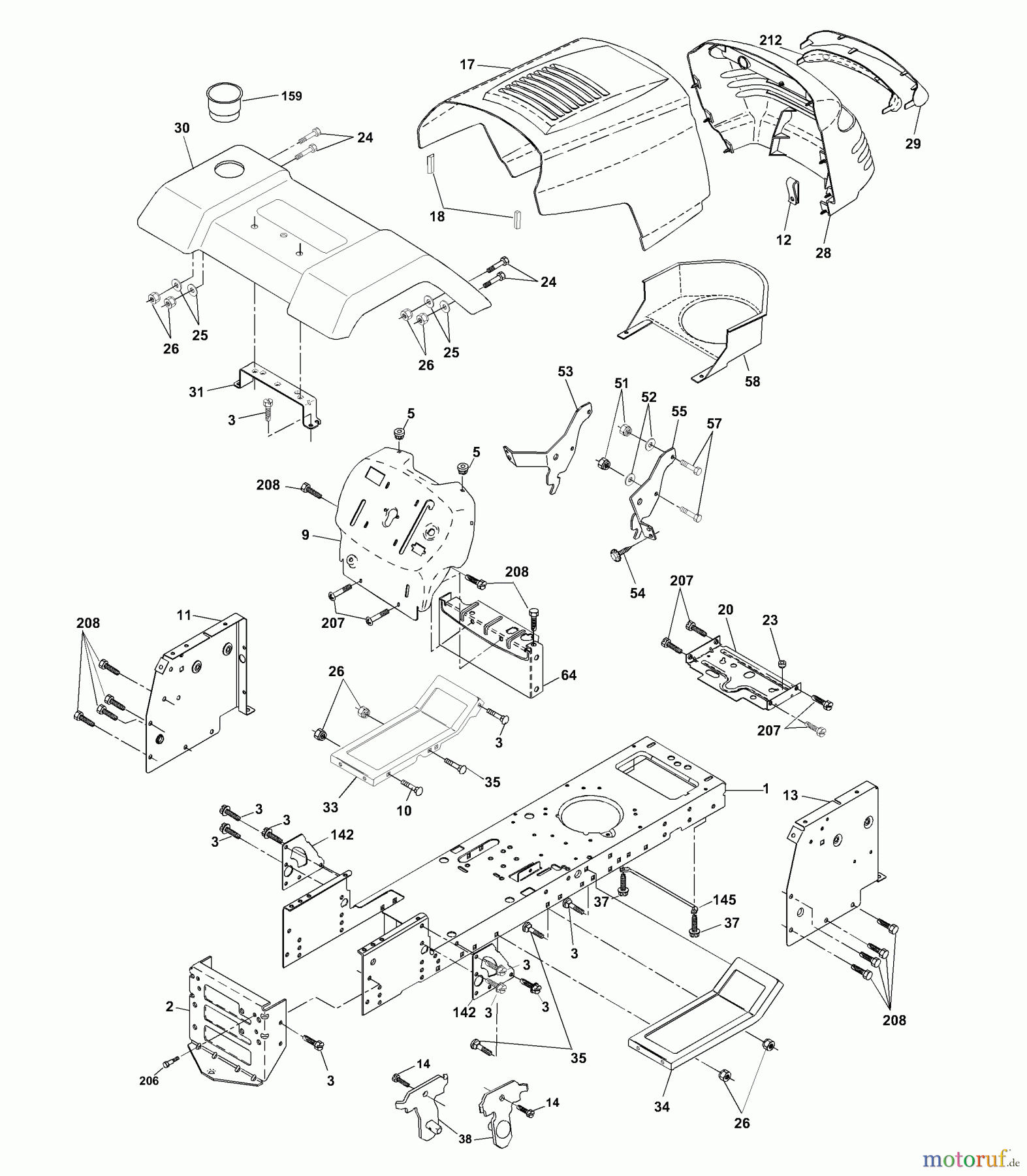 Husqvarna Rasen und Garten Traktoren YTH 1746B (954567055) - Husqvarna Yard Tractor (2001-01 & After) Chassis And Enclosures