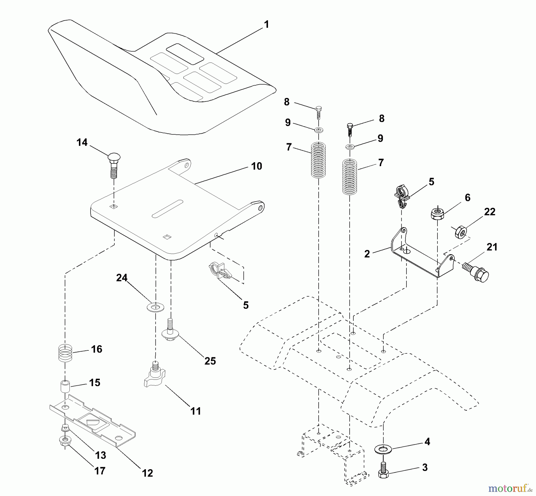 Husqvarna Rasen und Garten Traktoren YTH 1746B (954567055) - Husqvarna Yard Tractor (2001-01 & After) Seat Assembly