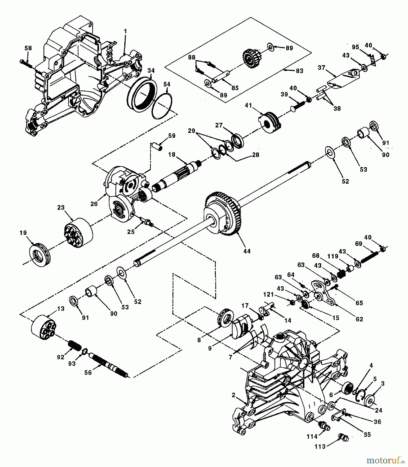 Husqvarna Rasen und Garten Traktoren YTH 180 (954000662) (HN18H42A) - Husqvarna Yard Tractor (1994-01 & After) Hydro Gear Transaxle
