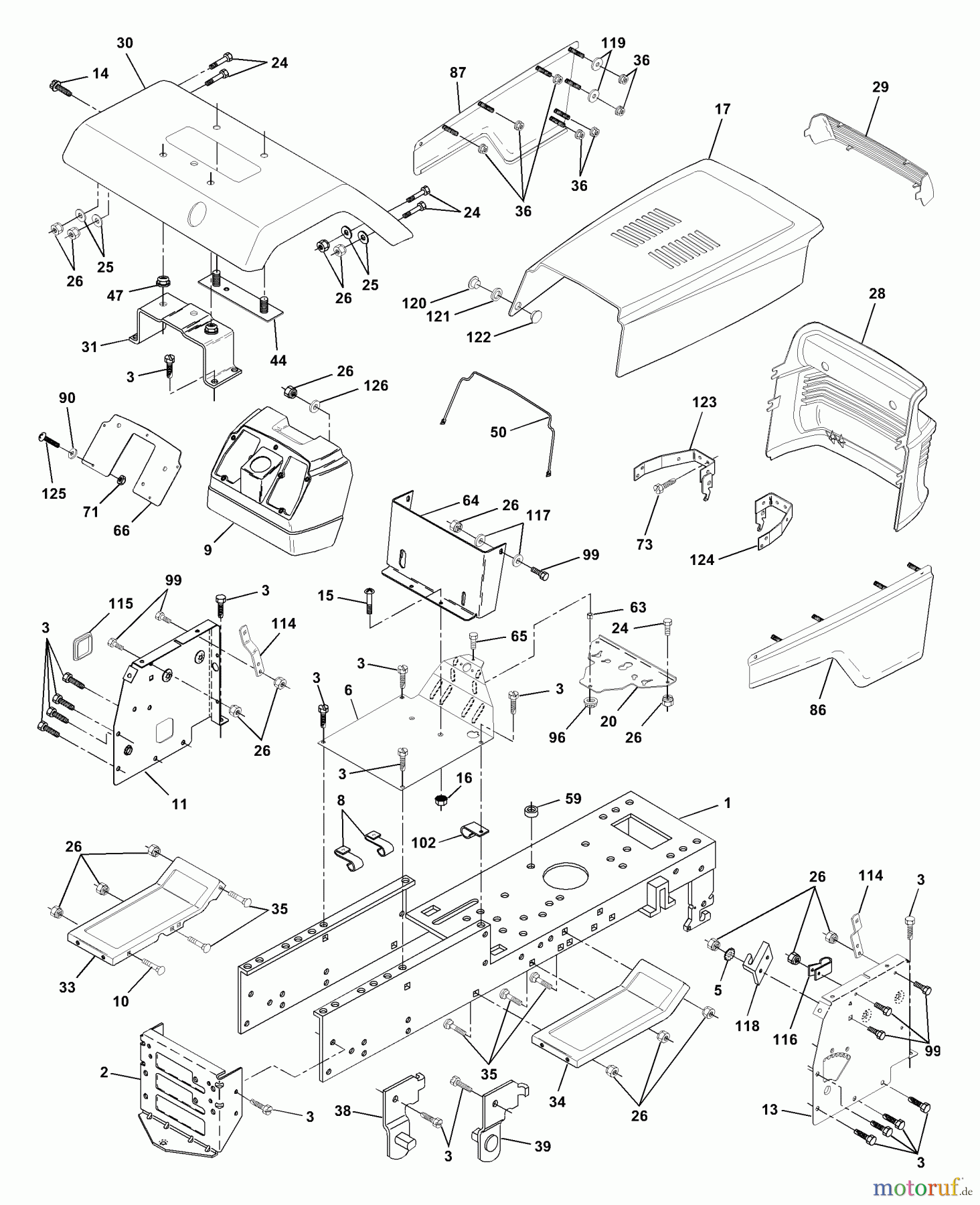 Husqvarna Rasen und Garten Traktoren YTH 180 (954001082A) - Husqvarna Yard Tractor (1994-07 & After) Chassis And Enclosures