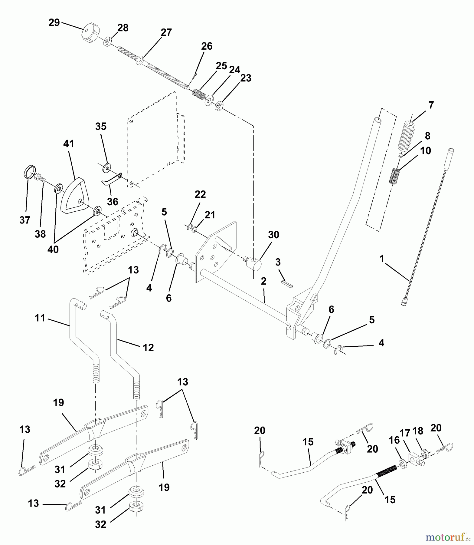 Husqvarna Rasen und Garten Traktoren YTH 180 (954001082A) - Husqvarna Yard Tractor (1994-07 & After) Mower Lift Assembly