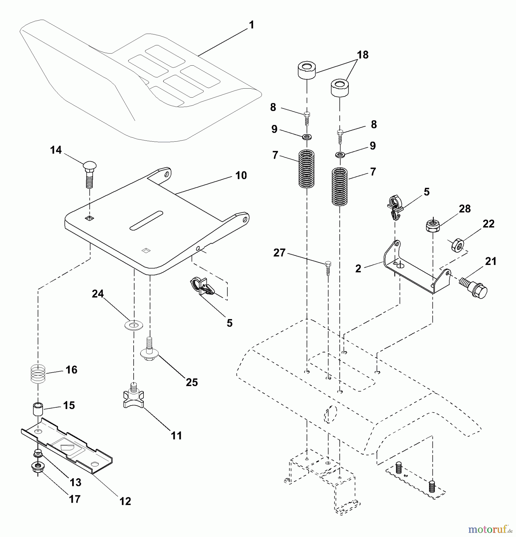 Husqvarna Rasen und Garten Traktoren YTH 180 (954001082B) - Husqvarna Yard Tractor (1994-12 & After) Seat Assembly