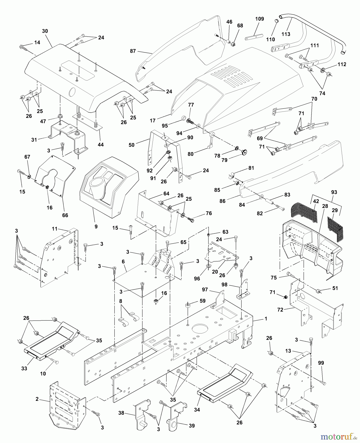 Husqvarna Rasen und Garten Traktoren YTH 180 (954001172A) - Husqvarna Yard Tractor (1994-07 & After) Chassis And Enclosures