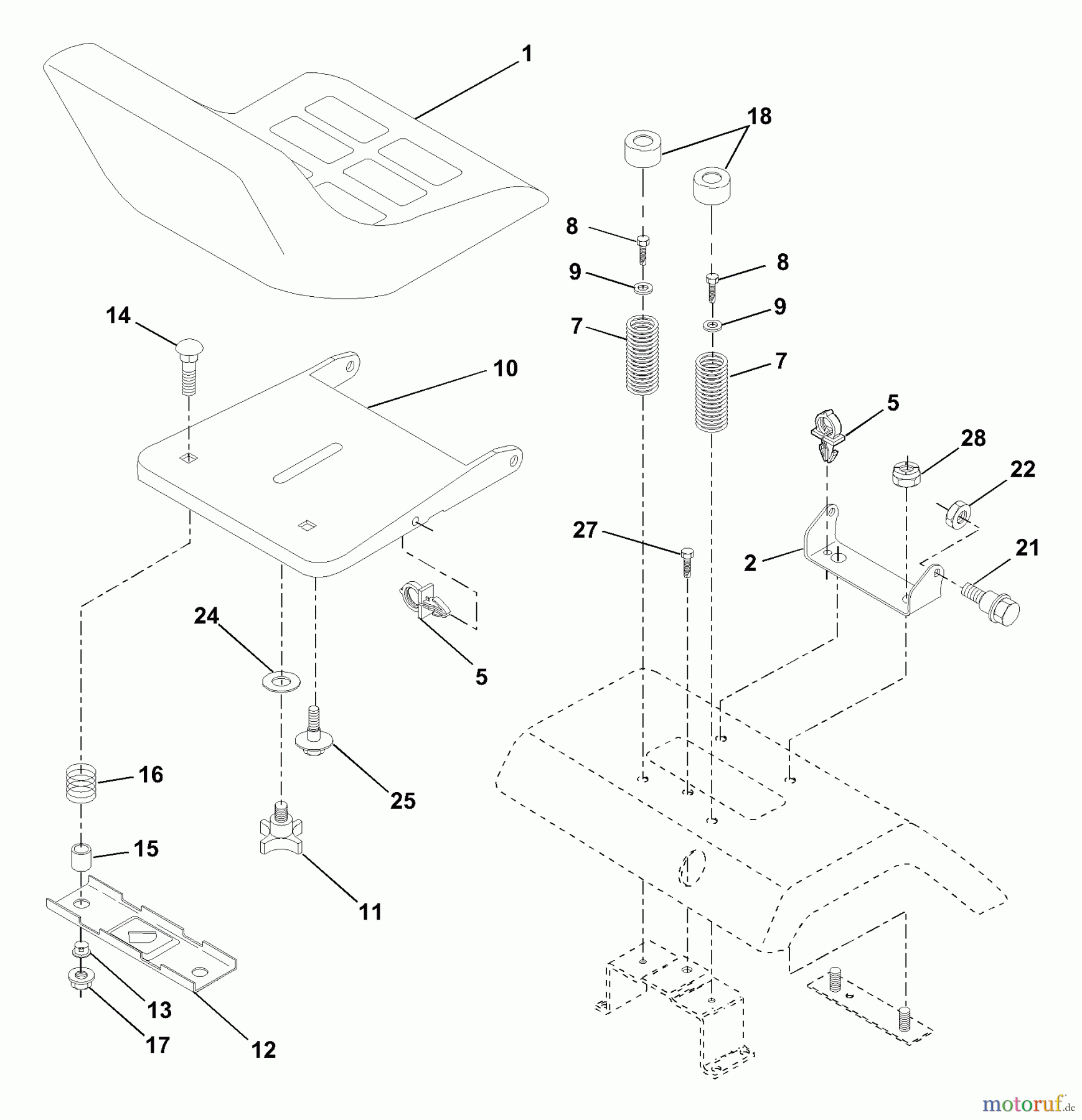 Husqvarna Rasen und Garten Traktoren YTH 180 (954001172A) - Husqvarna Yard Tractor (1994-07 & After) Seat Assembly