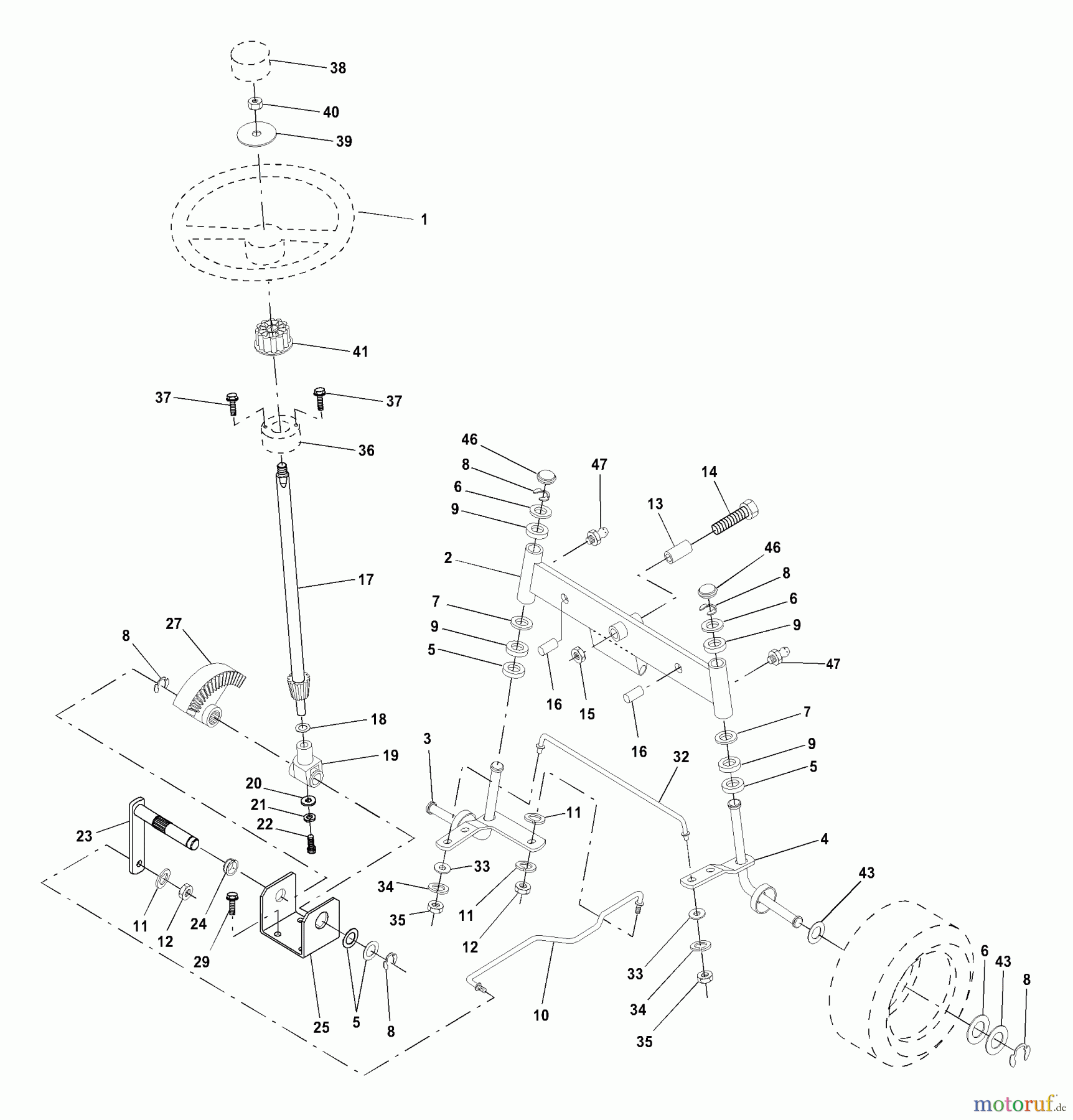 Husqvarna Rasen und Garten Traktoren YTH 180 (954001172A) - Husqvarna Yard Tractor (1994-07 & After) Steering Assembly