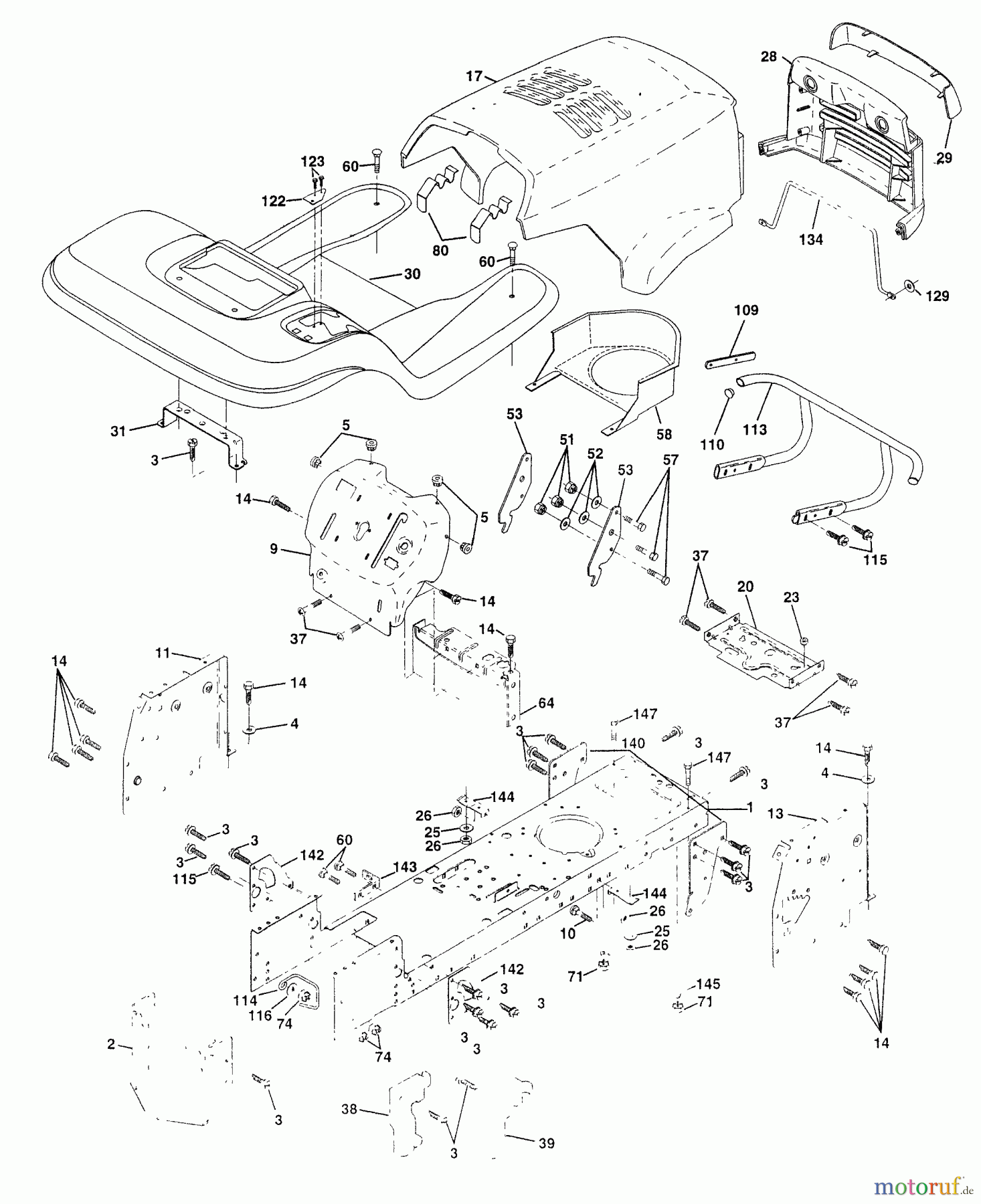 Husqvarna Rasen und Garten Traktoren YTH 180 (954140010) (HCYTH180C) - Husqvarna Yard Tractor (1997-01 to 1997-10) Chassis And Enclosures