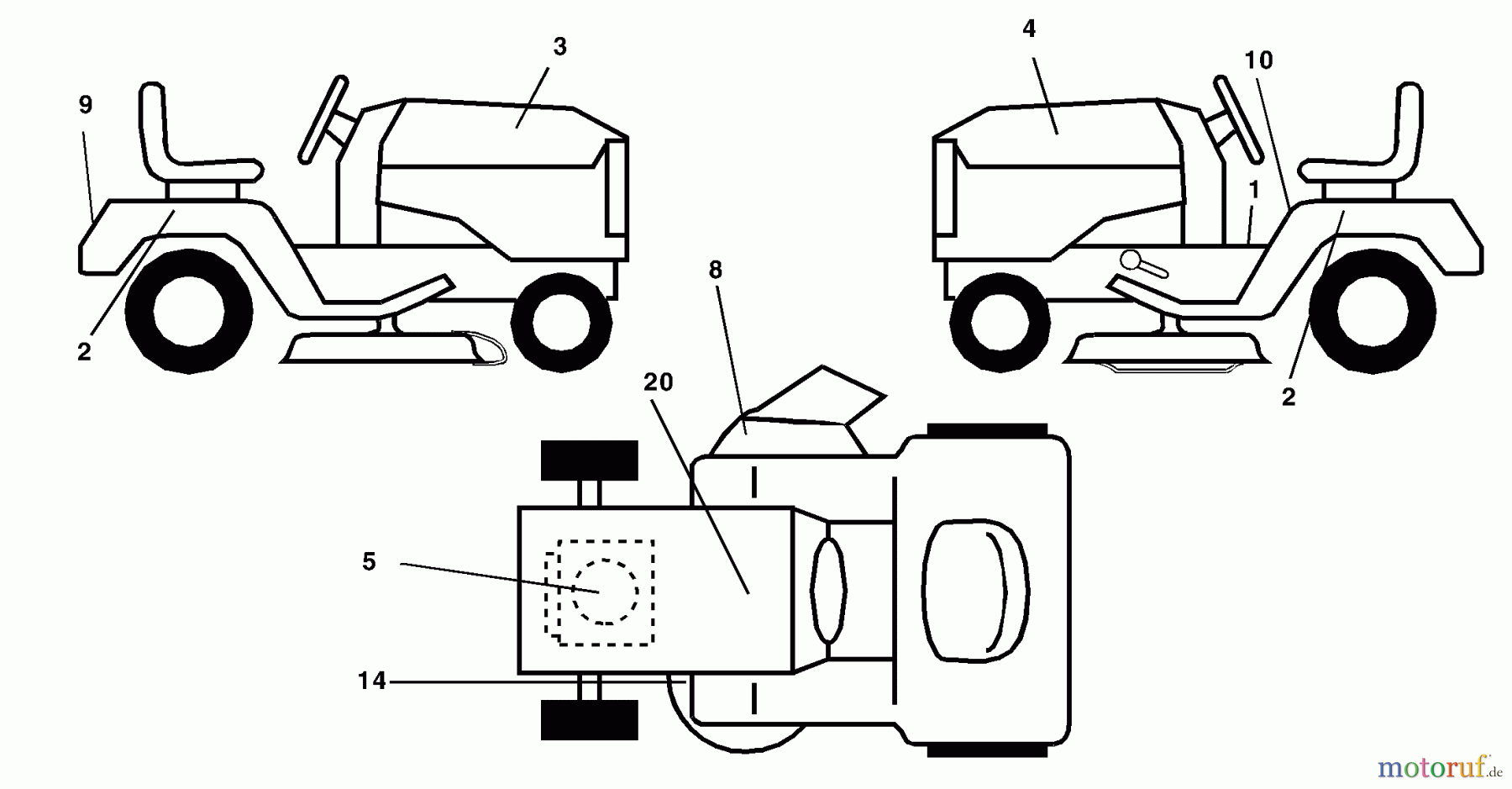 Husqvarna Rasen und Garten Traktoren YTH 180 (954140010) (HCYTH180E) - Husqvarna Yard Tractor (1997-11 & After) Decals