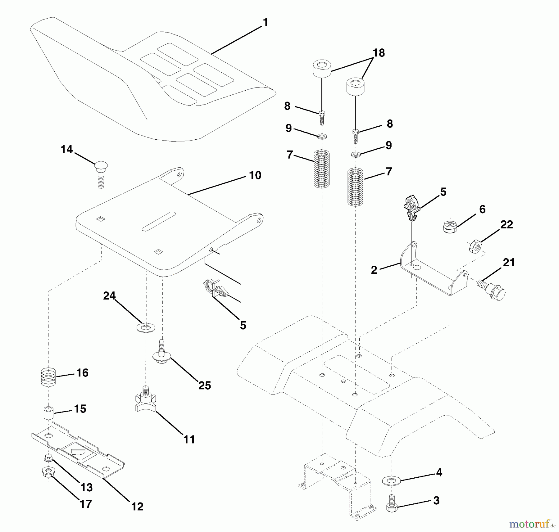 Husqvarna Rasen und Garten Traktoren YTH 180 (954140010) (HCYTH180E) - Husqvarna Yard Tractor (1997-11 & After) Seat