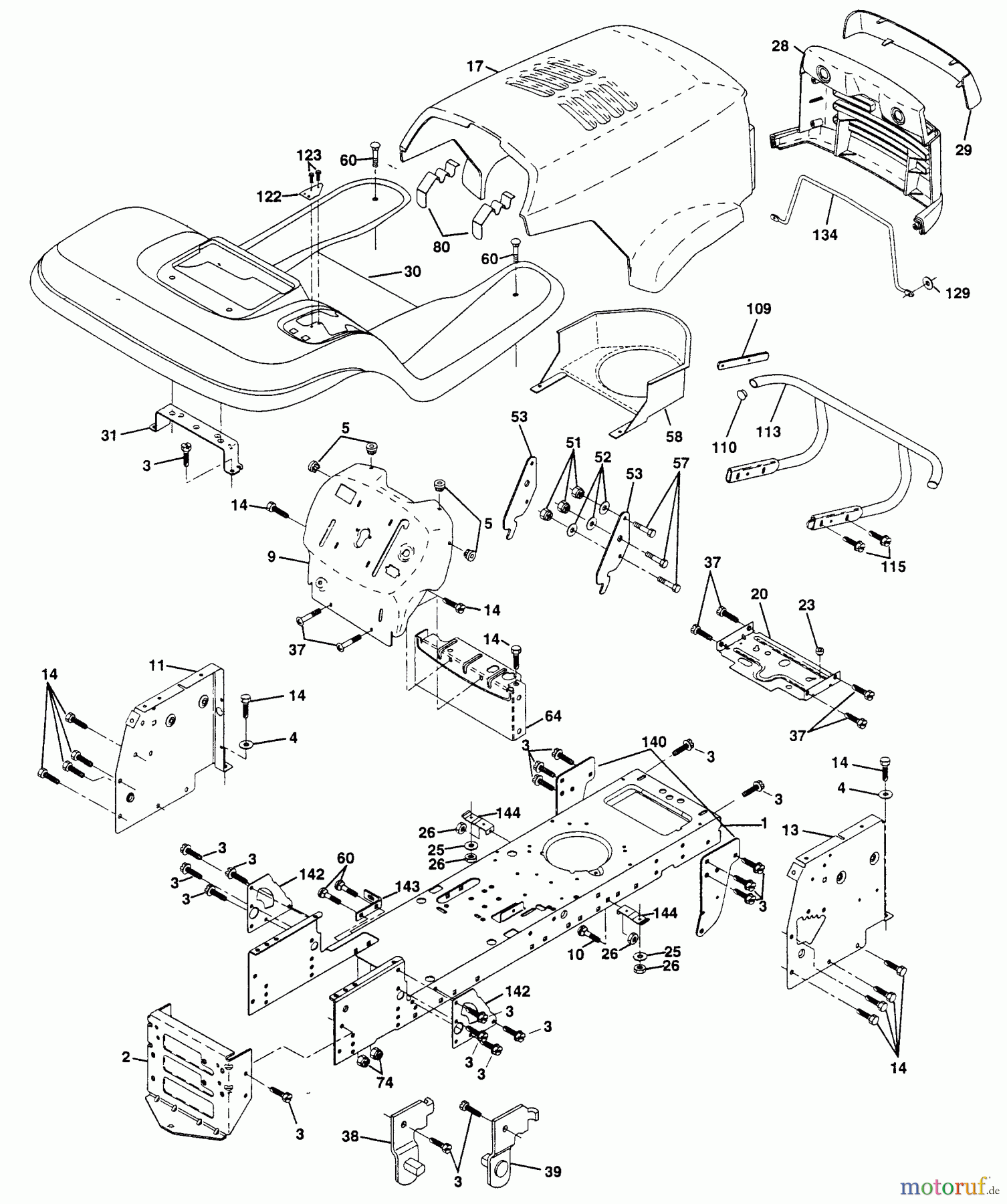 Husqvarna Rasen und Garten Traktoren YTH 180 (954140010B) - Husqvarna Yard Tractor (1996-12 & After) Chassis And Enclosures