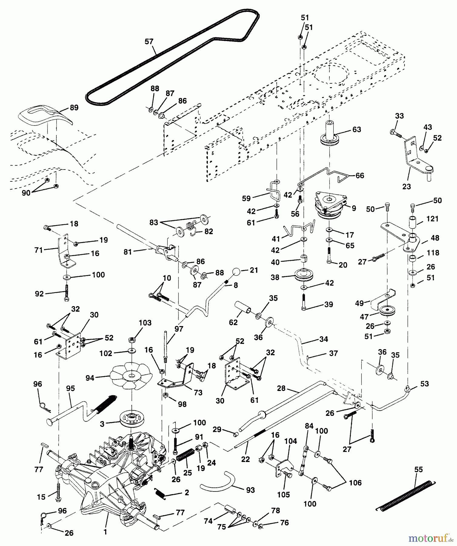 Husqvarna Rasen und Garten Traktoren YTH 180 (954140010B) - Husqvarna Yard Tractor (1996-12 & After) Drive