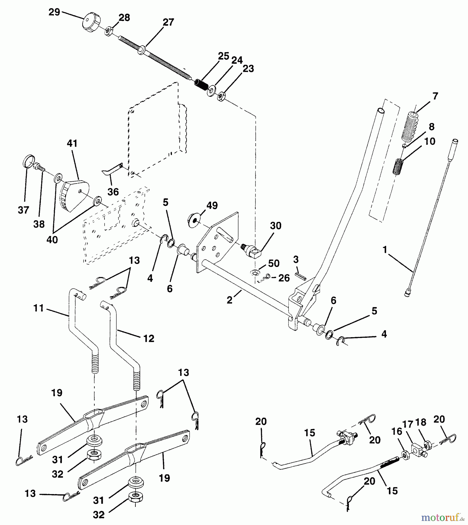 Husqvarna Rasen und Garten Traktoren YTH 180 (954140010B) - Husqvarna Yard Tractor (1996-12 & After) Mower Lift