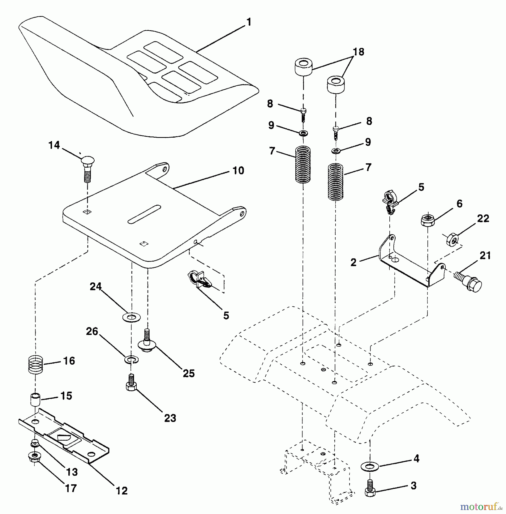 Husqvarna Rasen und Garten Traktoren YTH 180 (954140010B) - Husqvarna Yard Tractor (1996-12 & After) Seat Assembly