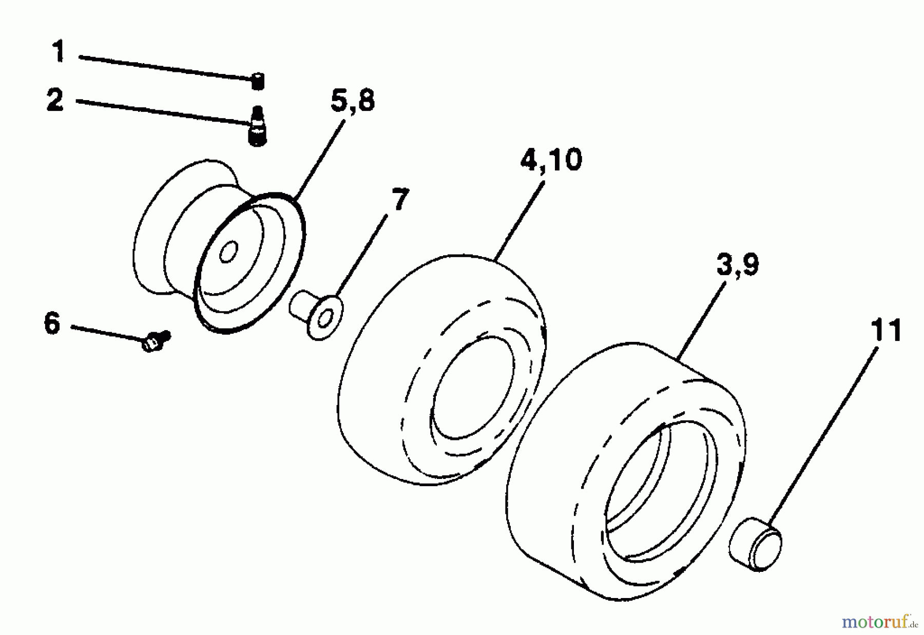 Husqvarna Rasen und Garten Traktoren YTH 180 (954140010B) - Husqvarna Yard Tractor (1996-12 & After) Wheels & Tires