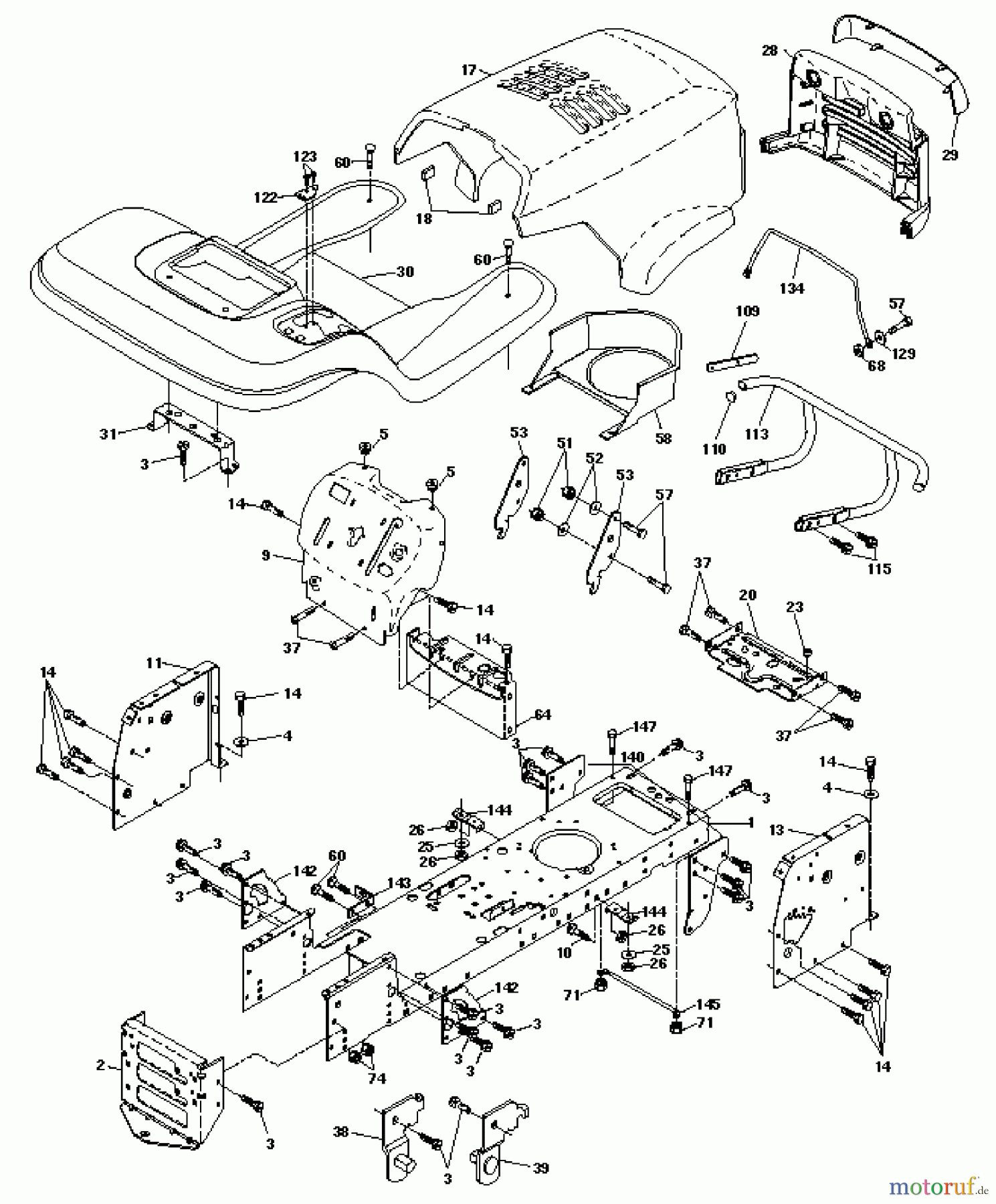 Husqvarna Rasen und Garten Traktoren YTH 180 (954140010D) - Husqvarna Yard Tractor (1997-12 & After) Chassis and Enclosures