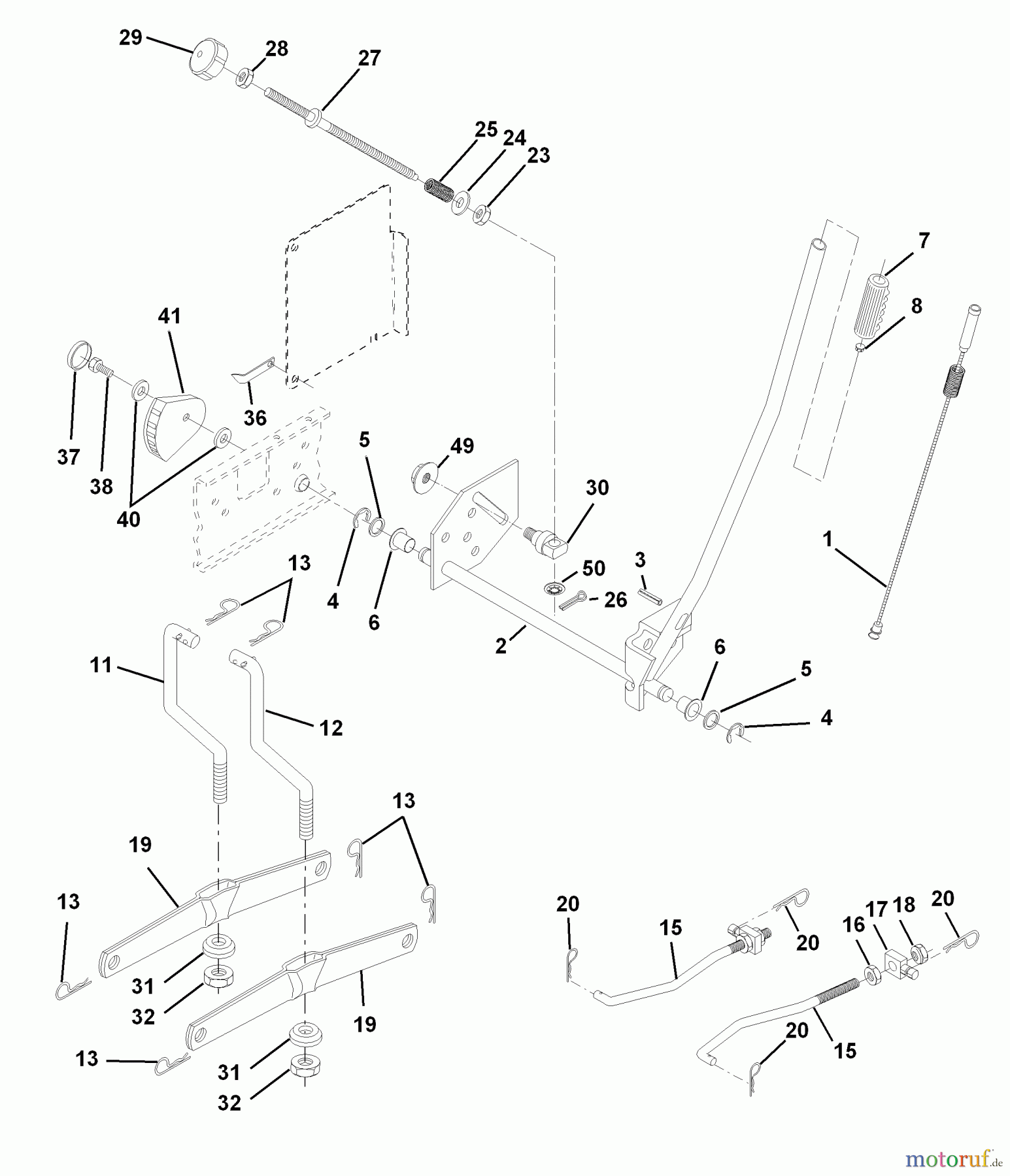 Husqvarna Rasen und Garten Traktoren YTH 180 (954140010D) - Husqvarna Yard Tractor (1997-12 & After) Mower Lift