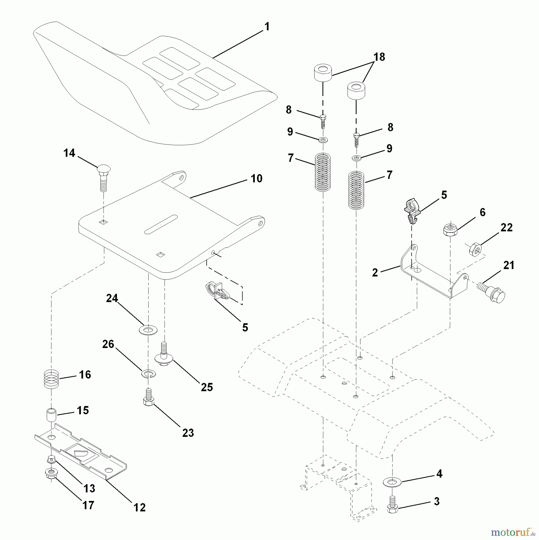 Husqvarna Rasen und Garten Traktoren YTH 180 (954140010D) - Husqvarna Yard Tractor (1997-12 & After) Seat Assembly