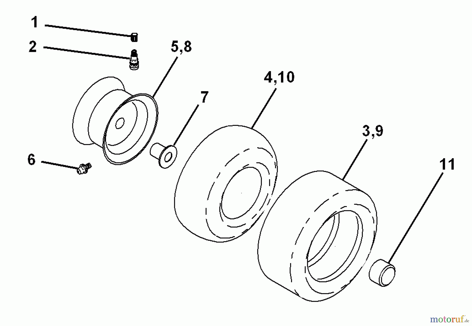 Husqvarna Rasen und Garten Traktoren YTH 180 (954140010D) - Husqvarna Yard Tractor (1997-12 & After) Wheels & Tires