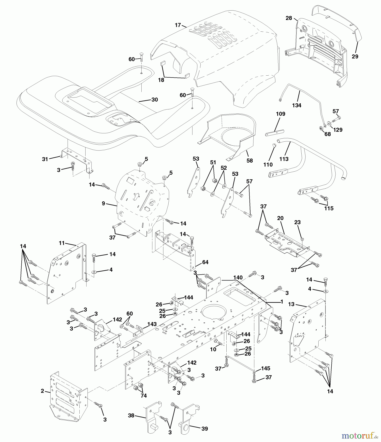 Husqvarna Rasen und Garten Traktoren YTH 180 (954140010E) - Husqvarna Yard Tractor (1998-02 to 1998-05) Chassis And Enclosures