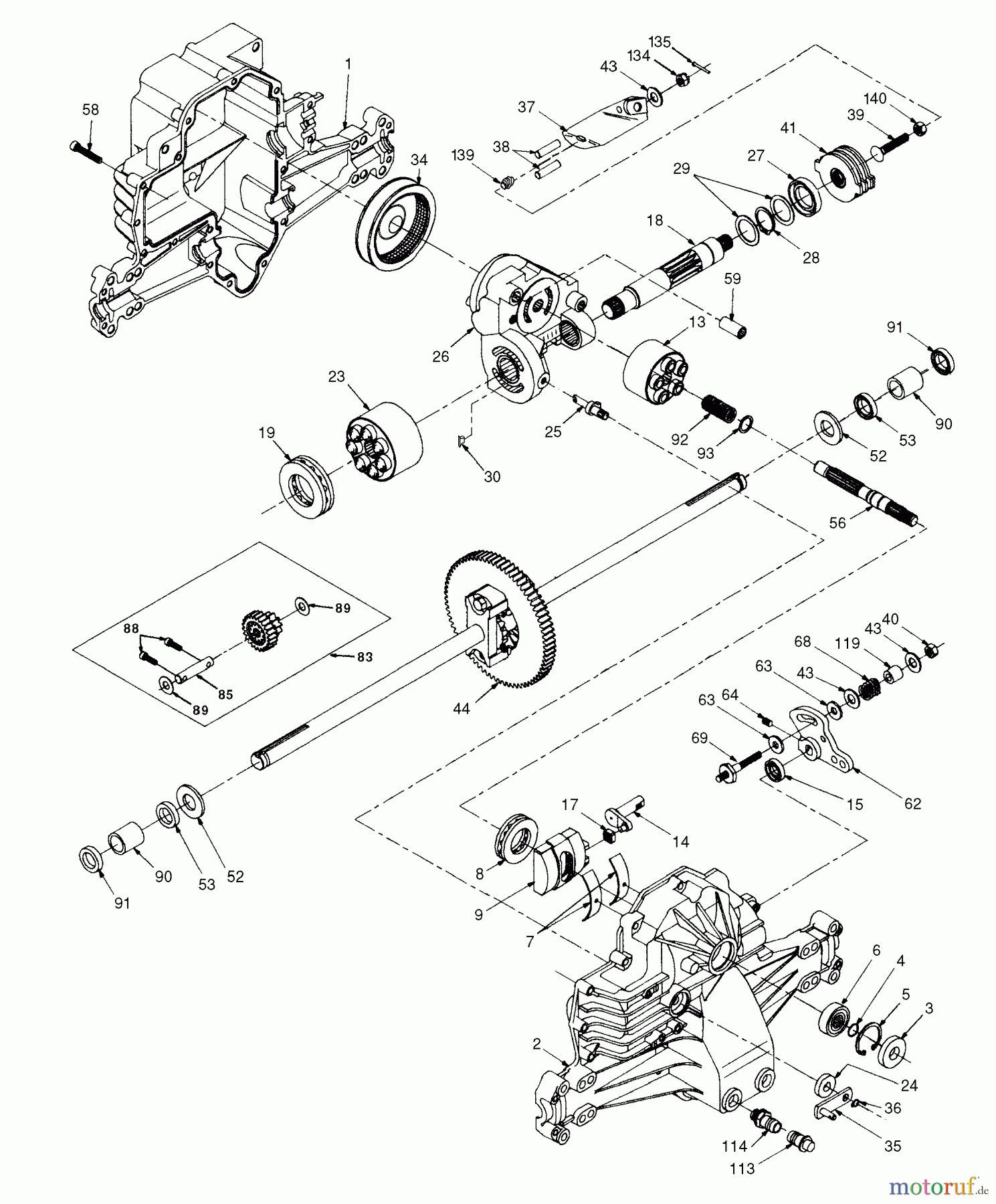 Husqvarna Rasen und Garten Traktoren YTH 180 (954140010E) - Husqvarna Yard Tractor (1998-02 to 1998-05) Hydro Gear Transaxle