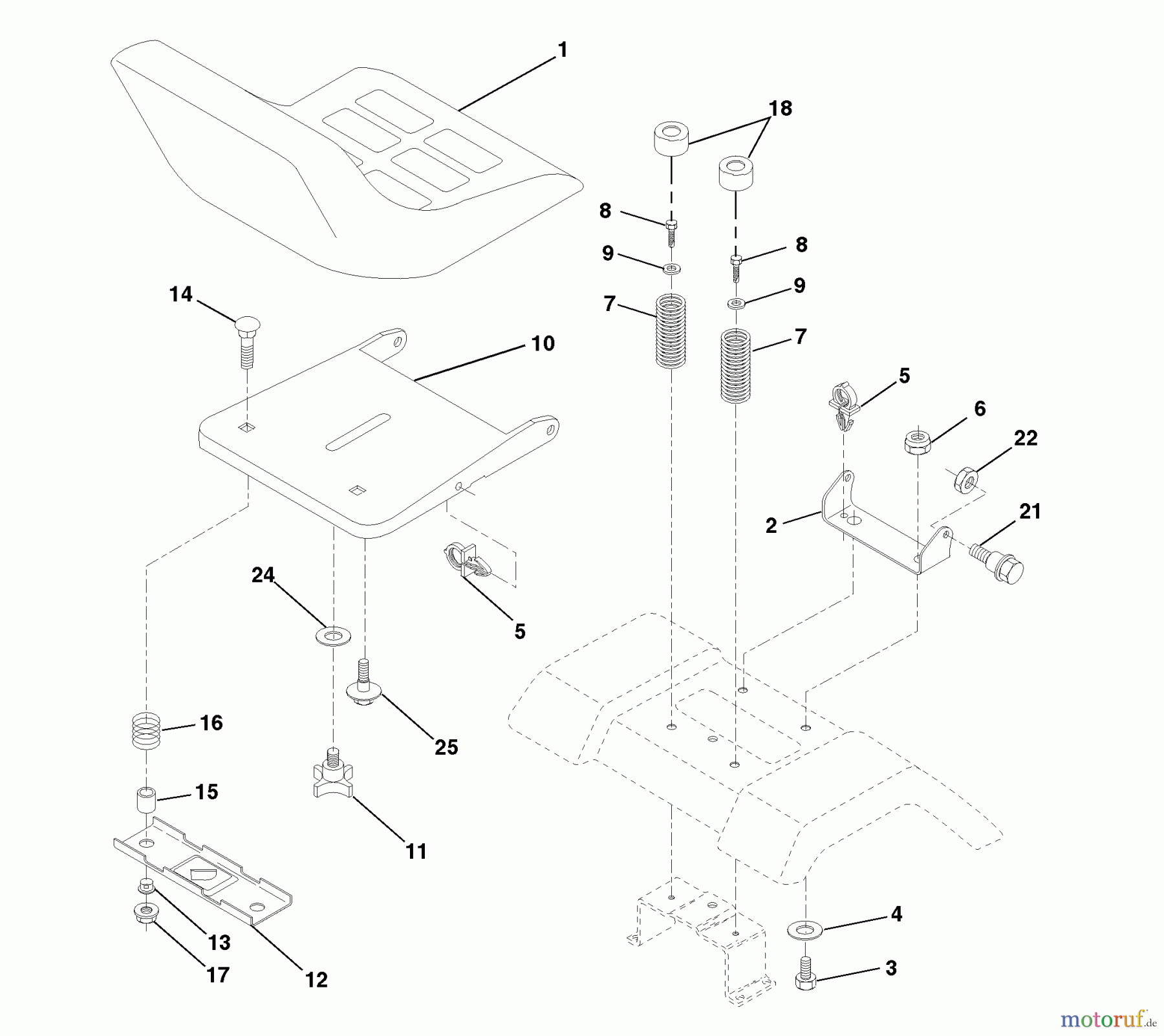  Husqvarna Rasen und Garten Traktoren YTH 180 (954140010E) - Husqvarna Yard Tractor (1998-02 to 1998-05) Seat Assembly