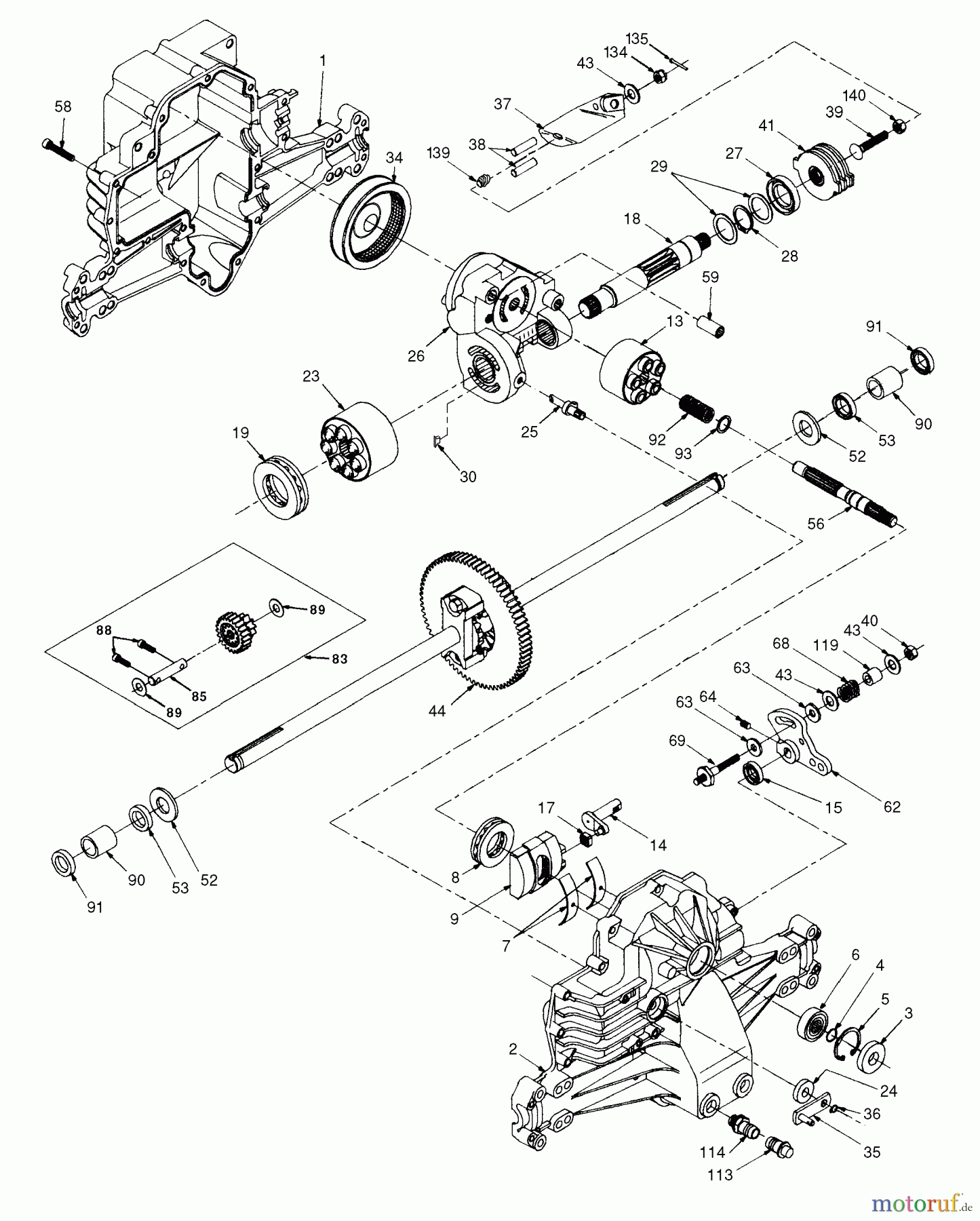 Husqvarna Rasen und Garten Traktoren YTH 180 (954140010E) - Husqvarna Yard Tractor (1998-06 & After) Hydro Gear Transaxle