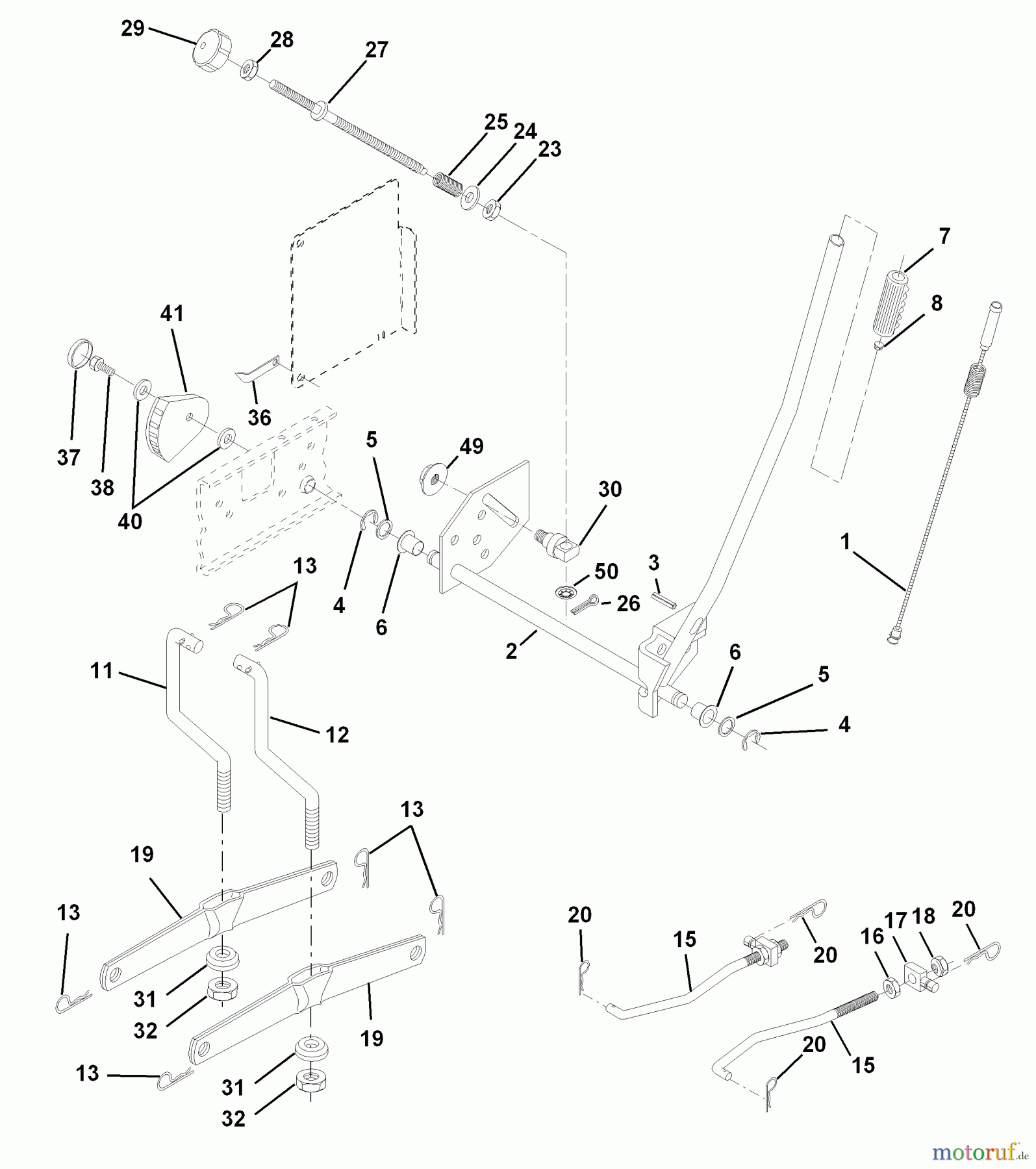 Husqvarna Rasen und Garten Traktoren YTH 180 (954140010E) - Husqvarna Yard Tractor (1998-06 & After) Mower Lift