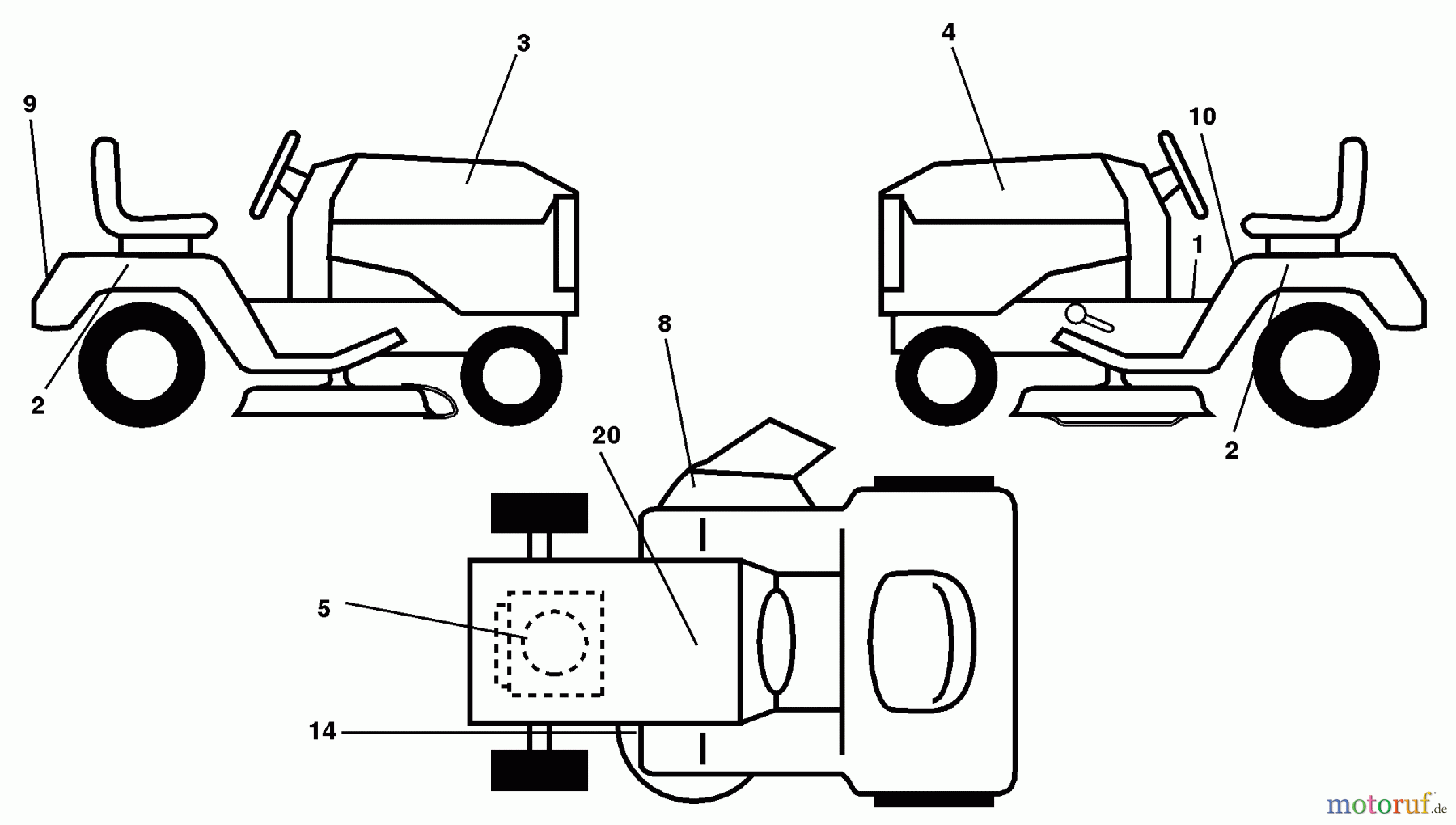 Husqvarna Rasen und Garten Traktoren YTH 180 (954140010F) - Husqvarna Yard Tractor (1998-07 to 1998-07) Decals