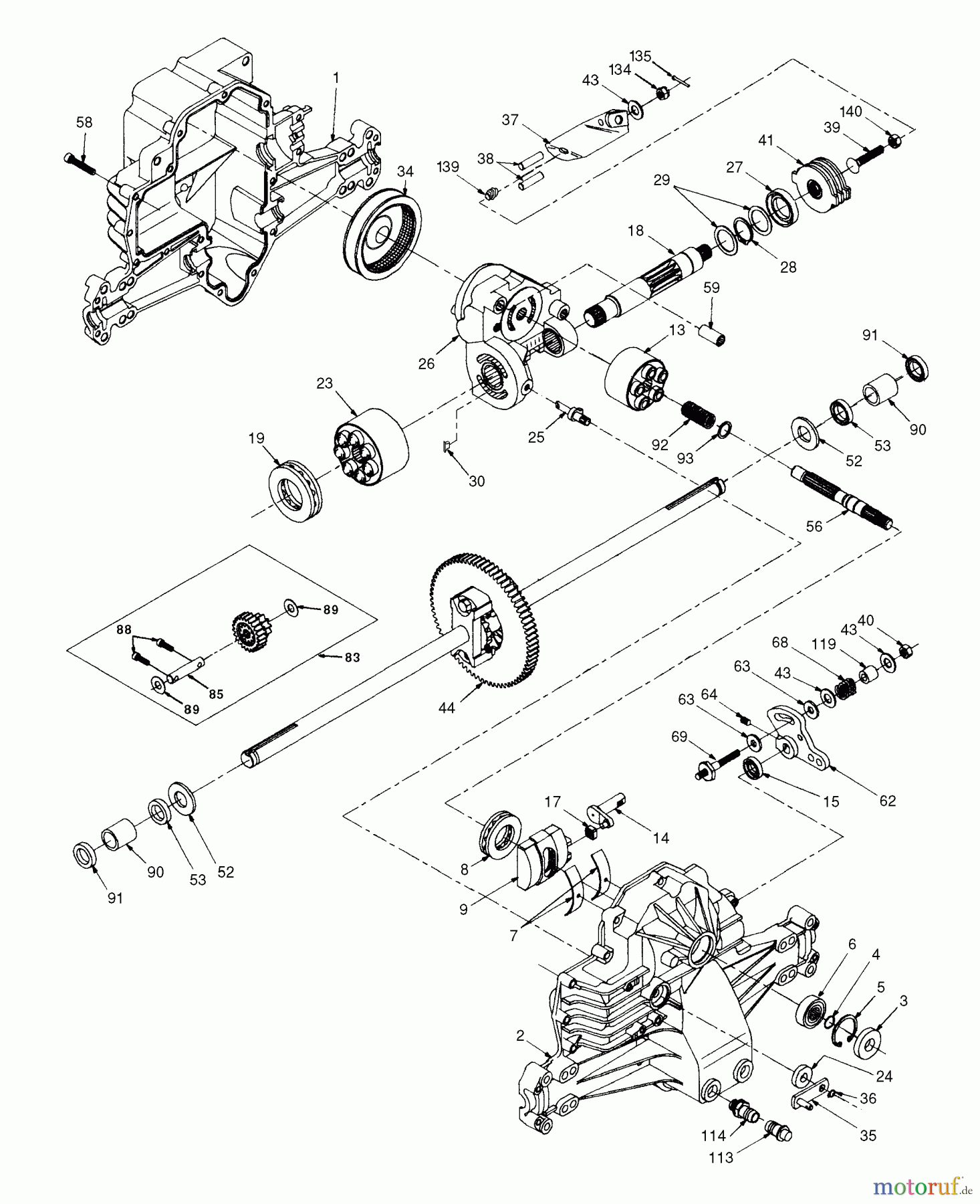 Husqvarna Rasen und Garten Traktoren YTH 180 (954140010F) - Husqvarna Yard Tractor (1998-08 & After) Hydro Gear Transaxle - Model Number 319-0650