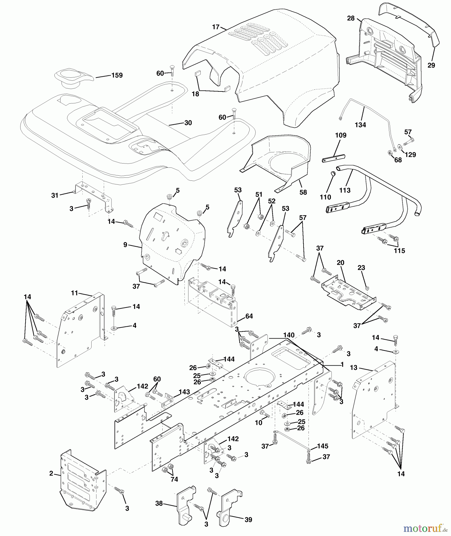 Husqvarna Rasen und Garten Traktoren YTH 180 (954140010H) - Husqvarna Yard Tractor (1999-03 & After) Chassis And Enclosures