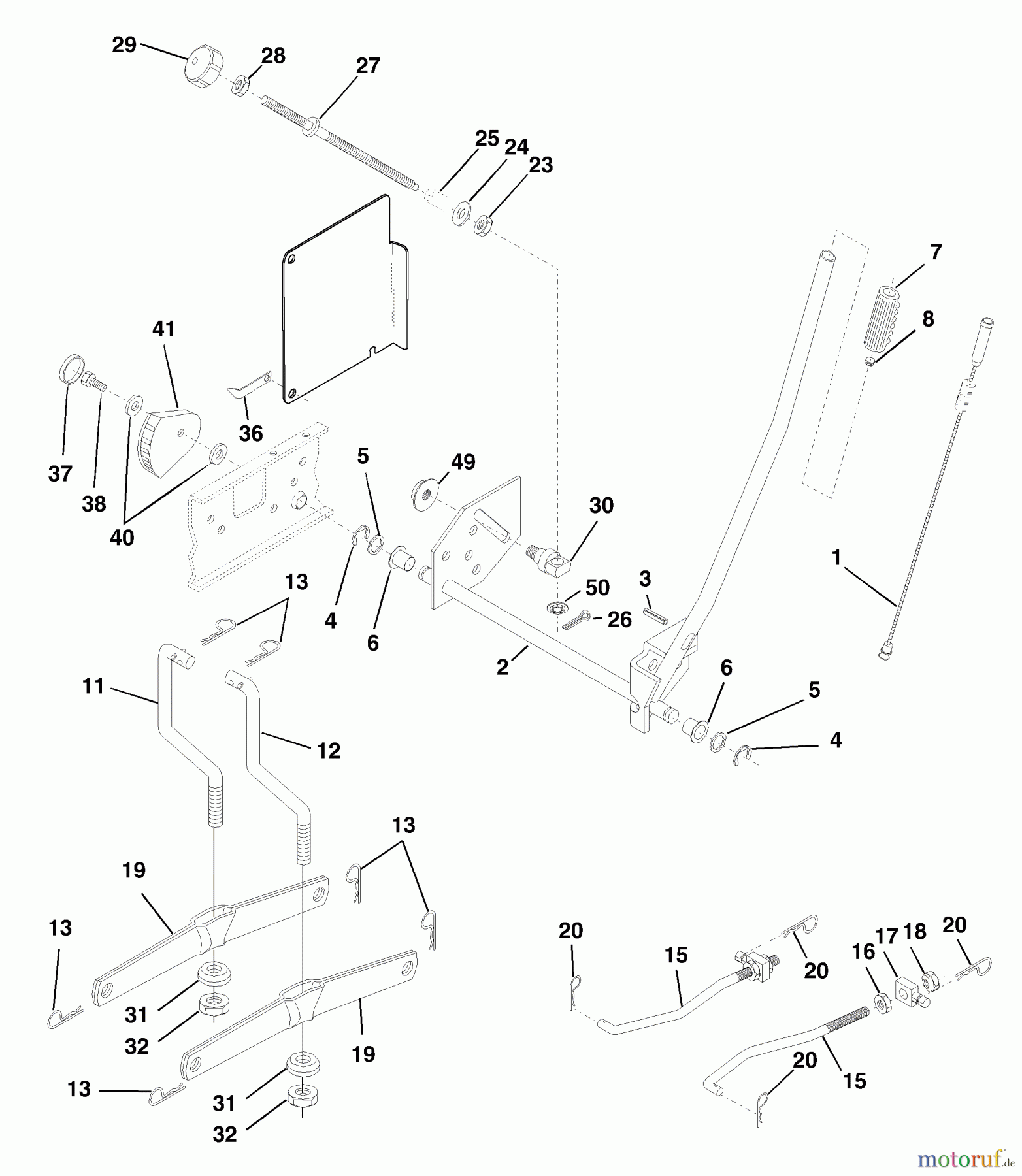 Husqvarna Rasen und Garten Traktoren YTH 180 (954140010H) - Husqvarna Yard Tractor (1999-03 & After) Mower Lift