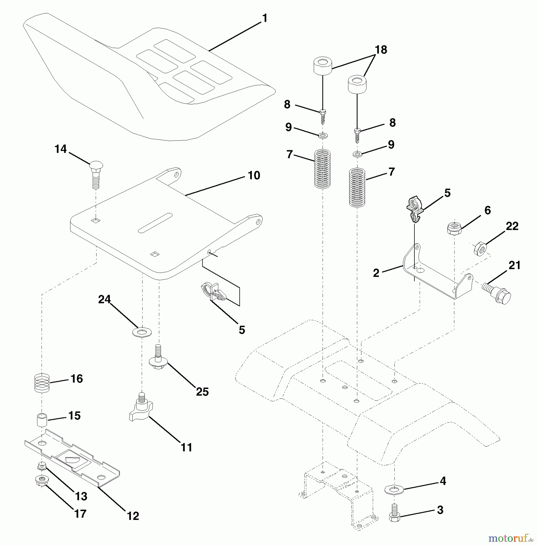 Husqvarna Rasen und Garten Traktoren YTH 180 (954140010H) - Husqvarna Yard Tractor (1999-03 & After) Seat Assembly