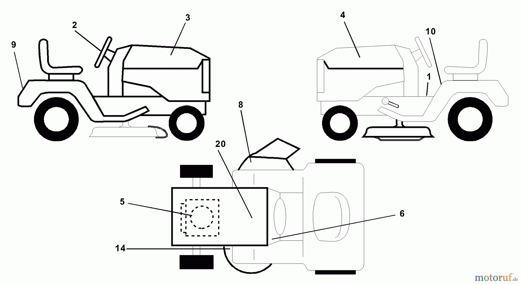 Husqvarna Rasen und Garten Traktoren YTH 180 (954140109A) - Husqvarna Yard Tractor (1999-10 & After) Decals