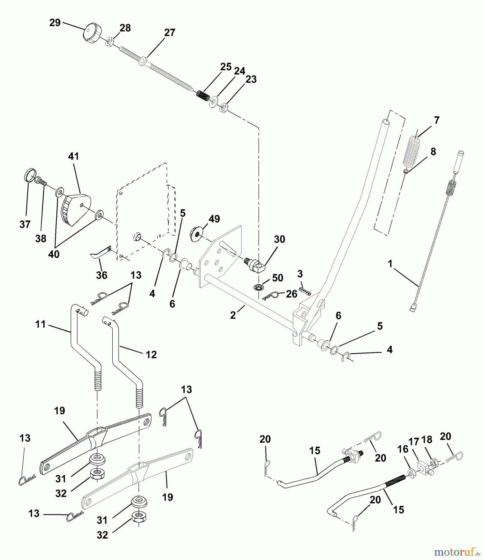 Husqvarna Rasen und Garten Traktoren YTH 180 (954140109A) - Husqvarna Yard Tractor (1999-10 & After) Mower Lift