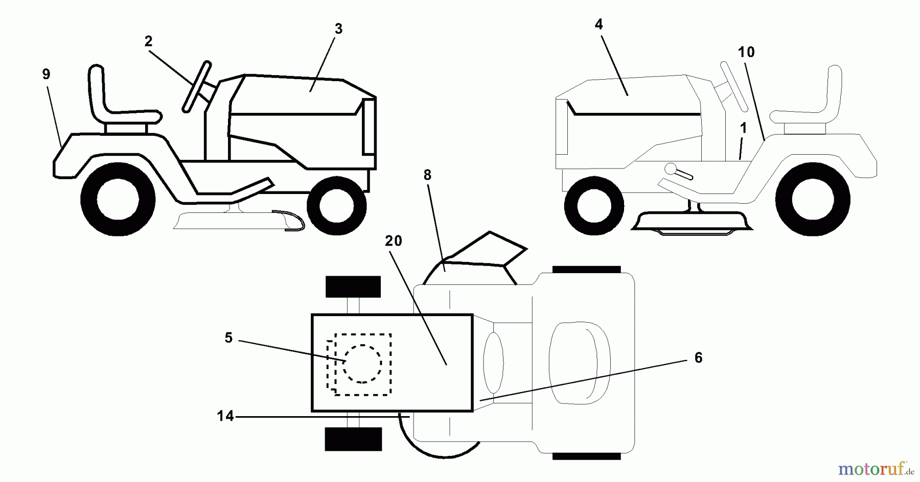 Husqvarna Rasen und Garten Traktoren YTH 180 (954140109B) - Husqvarna Yard Tractor (1999-11 & After) Decals