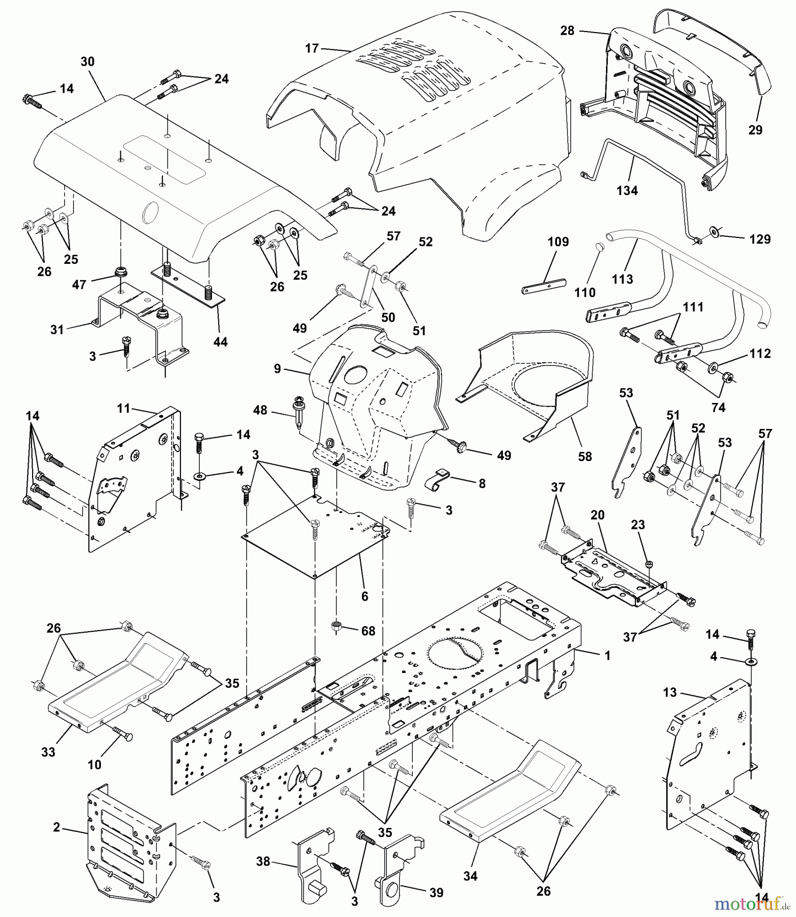 Husqvarna Rasen und Garten Traktoren YTH 180 (954830145A) - Husqvarna Yard Tractor (1995-10 & After) Chassis And Enclosures