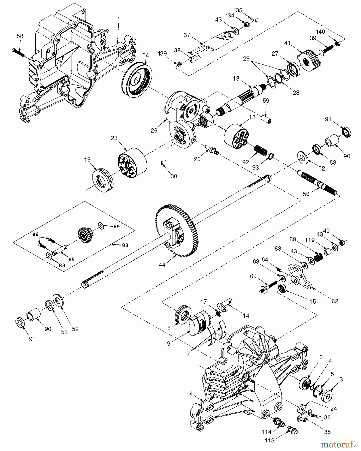 Husqvarna Rasen und Garten Traktoren YTH 180 (954830145A) - Husqvarna Yard Tractor (1995-10 & After) Hydro Transaxle (Model Number 0310-0650)