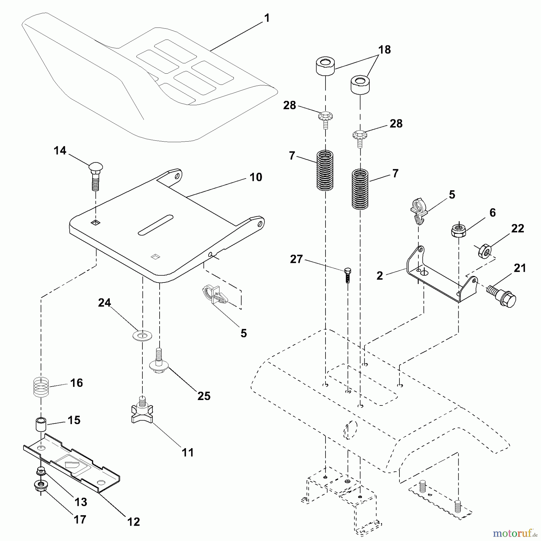 Husqvarna Rasen und Garten Traktoren YTH 180 (954830145A) - Husqvarna Yard Tractor (1995-10 & After) Seat Assembly