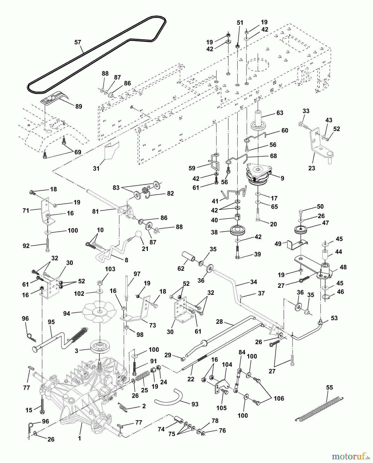 Husqvarna Rasen und Garten Traktoren YTH 180 (954830145B) - Husqvarna Yard Tractor (1996-03 & After) Drive
