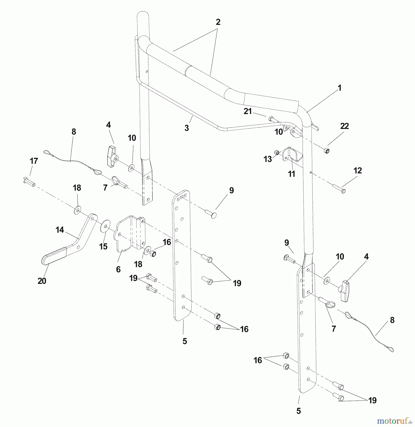 Husqvarna Belüfter / Vertikutierer / Rechen DT 22 B5DSA (968999244) - Husqvarna Dethatcher (2005-11 & After) Handle Assembly