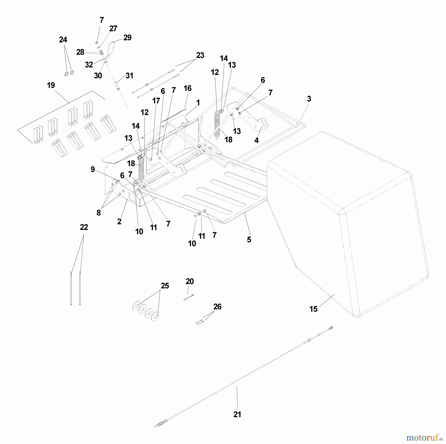 Husqvarna Belüfter / Vertikutierer / Rechen DT 22 HNR (968999131) - Husqvarna Dethatcher (2005-07 to -) Bagger Assembly