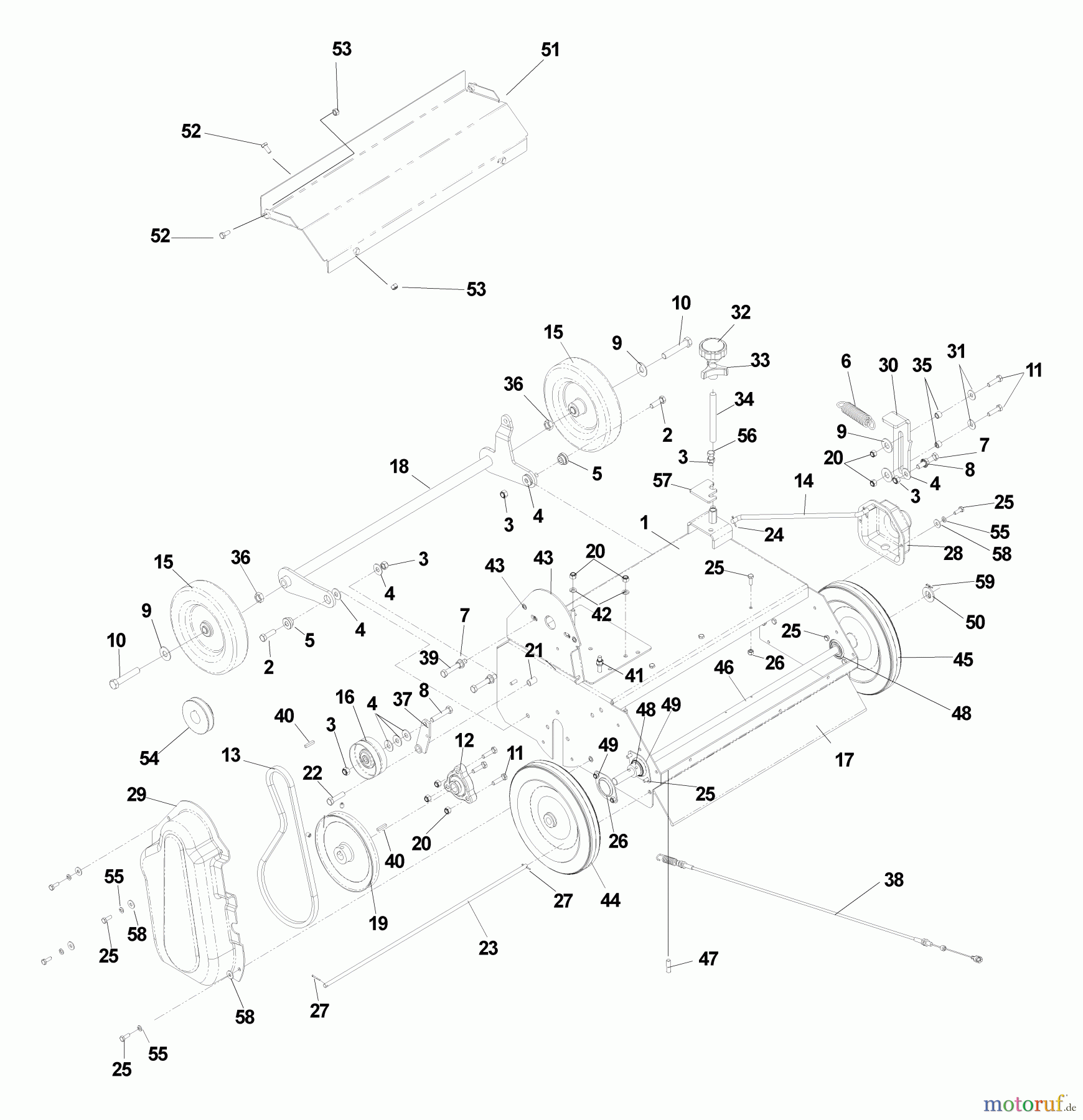 Husqvarna Belüfter / Vertikutierer / Rechen DT 22 BDS (968999244) - Husqvarna Dethatcher (2005-07 & After) Body Assembly