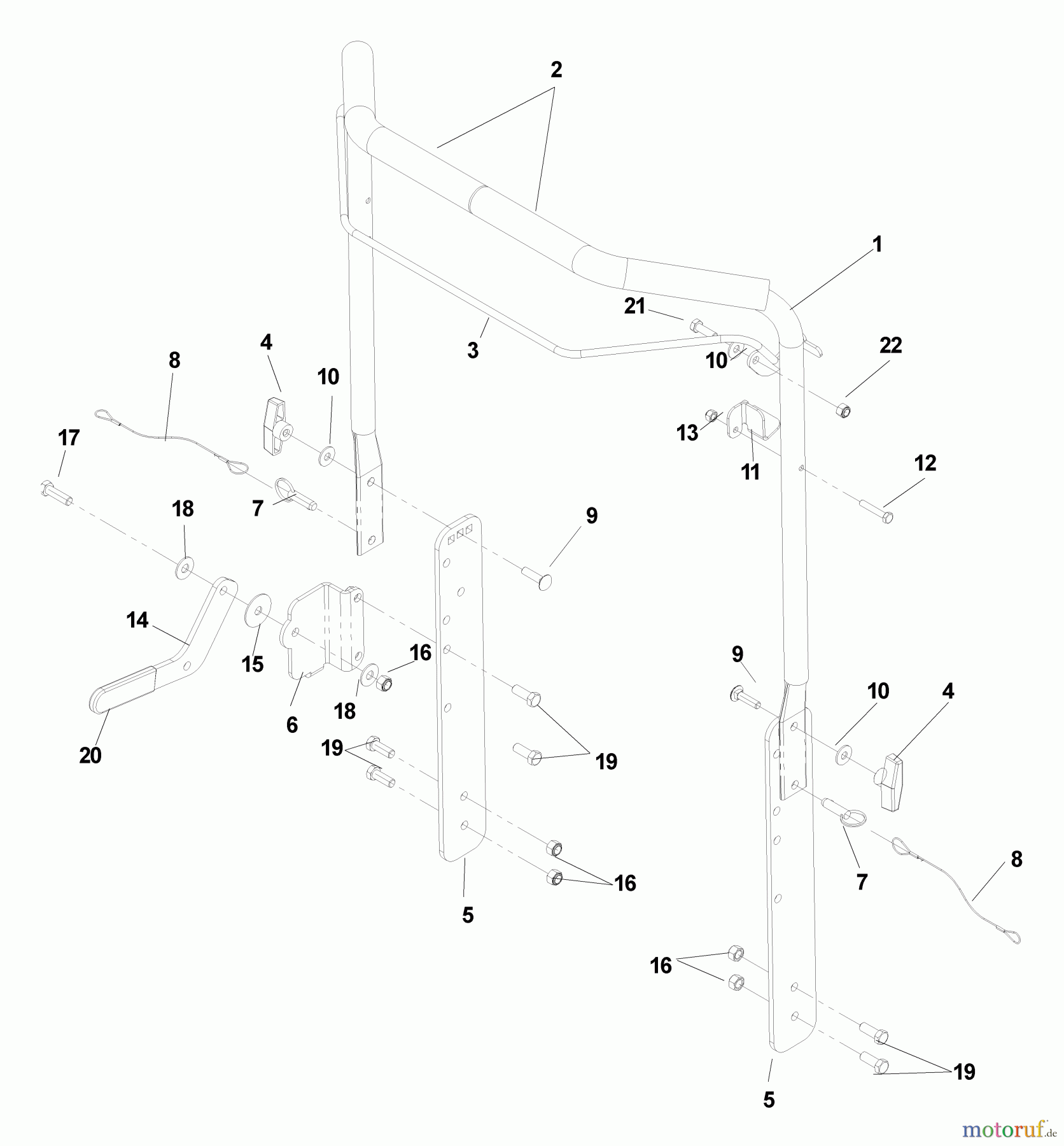  Husqvarna Belüfter / Vertikutierer / Rechen DT 22 BF (968999213) - Husqvarna Dethatcher (2005-07 & After) Handle Assembly