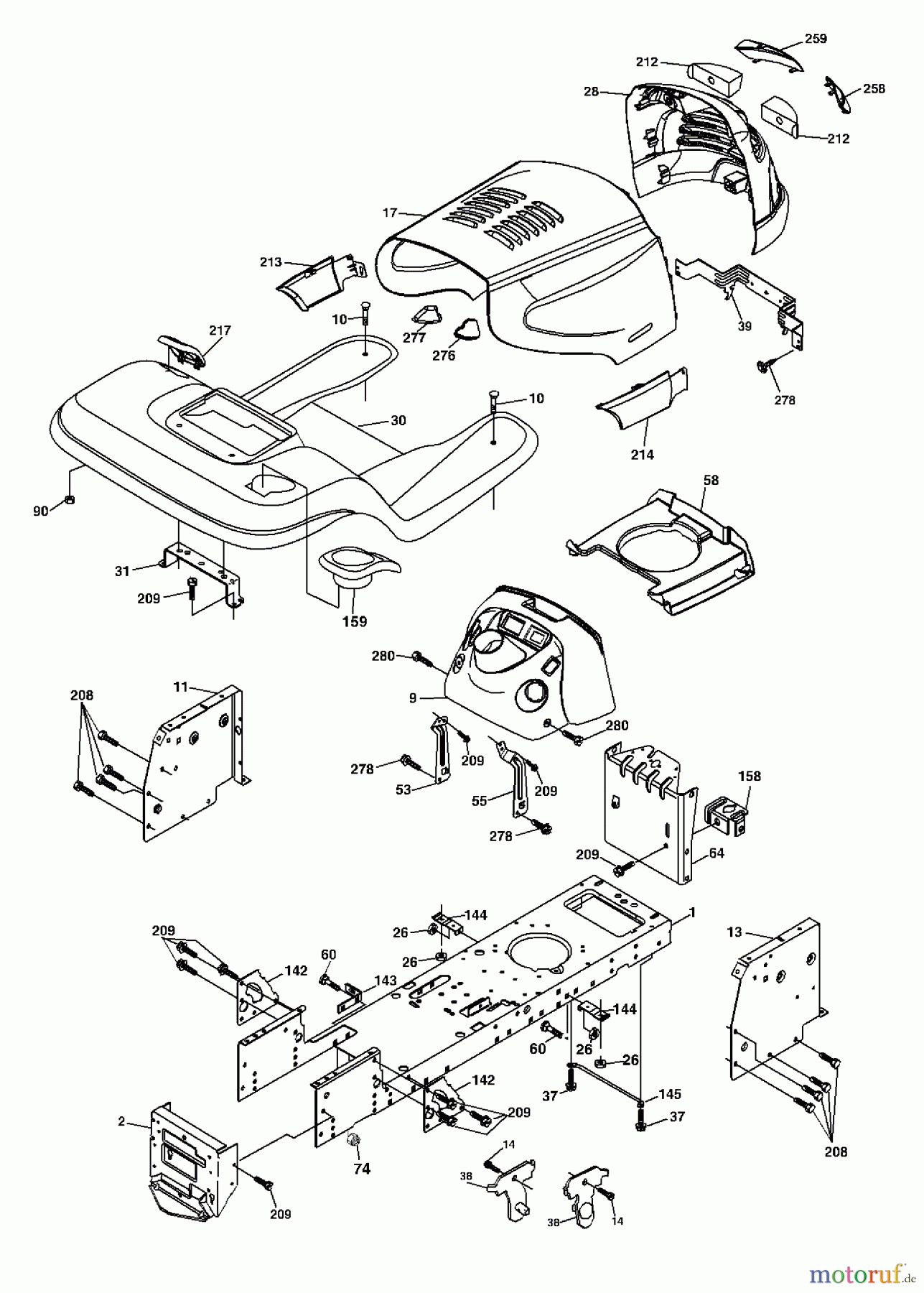 Husqvarna Rasen und Garten Traktoren YTH 1848XP (96013000300) - Husqvarna Yard Tractor (2005-10 & After) Chassis