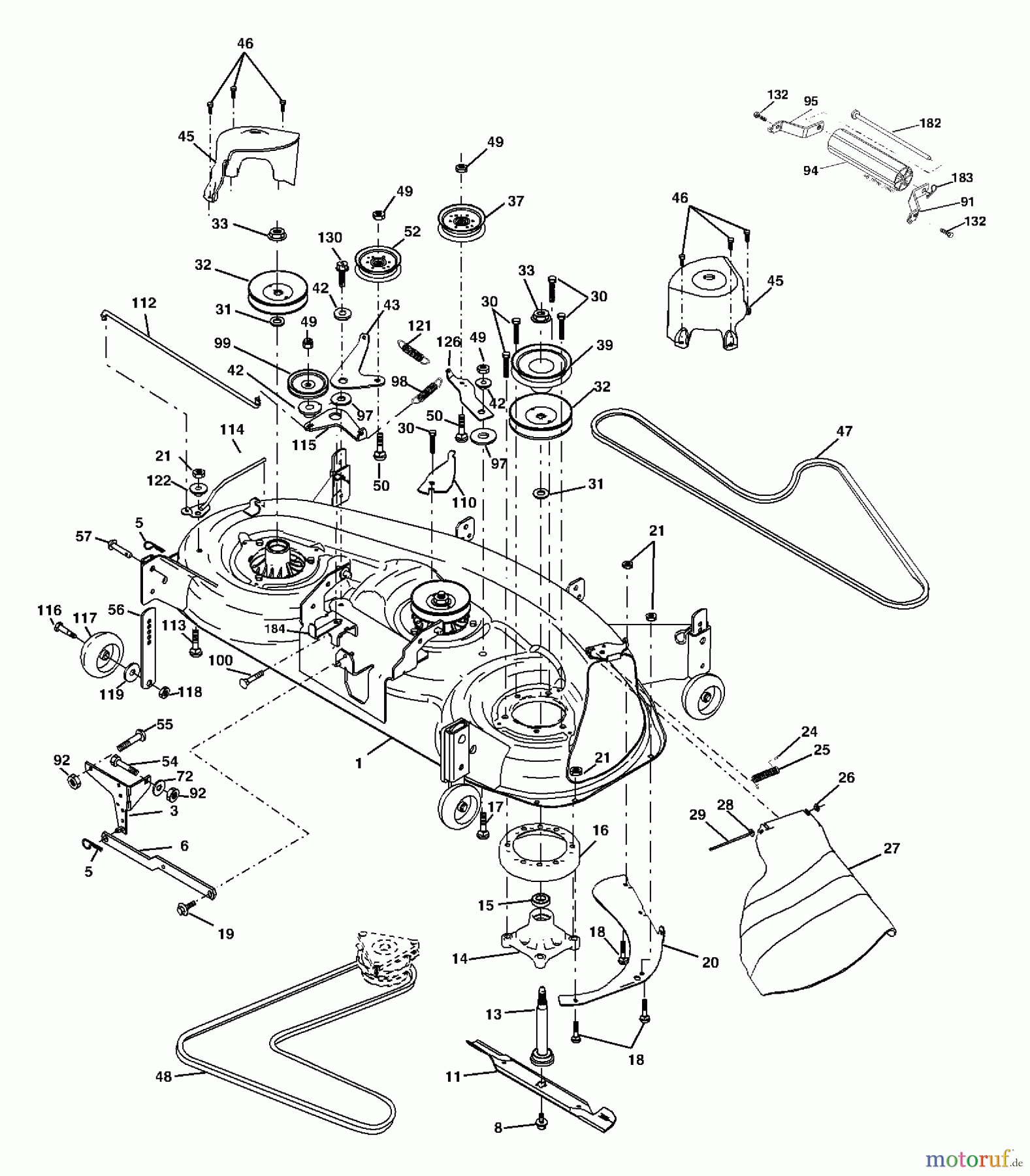 Husqvarna Rasen und Garten Traktoren YTH 1848XP (96013000300) - Husqvarna Yard Tractor (2005-10 & After) Mower Deck