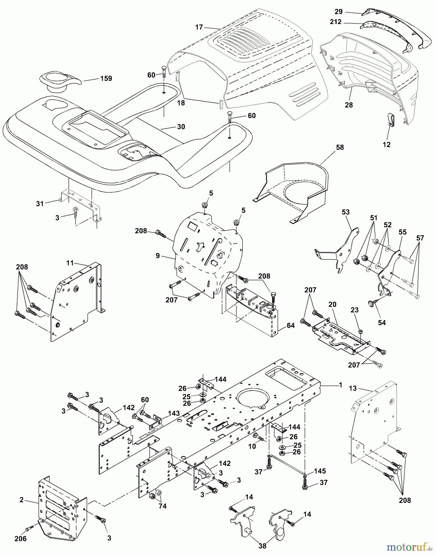 Husqvarna Rasen und Garten Traktoren YTH 1848XPA (954567260) - Husqvarna Yard Tractor (2001-02 & After) Chassis And Enclosures