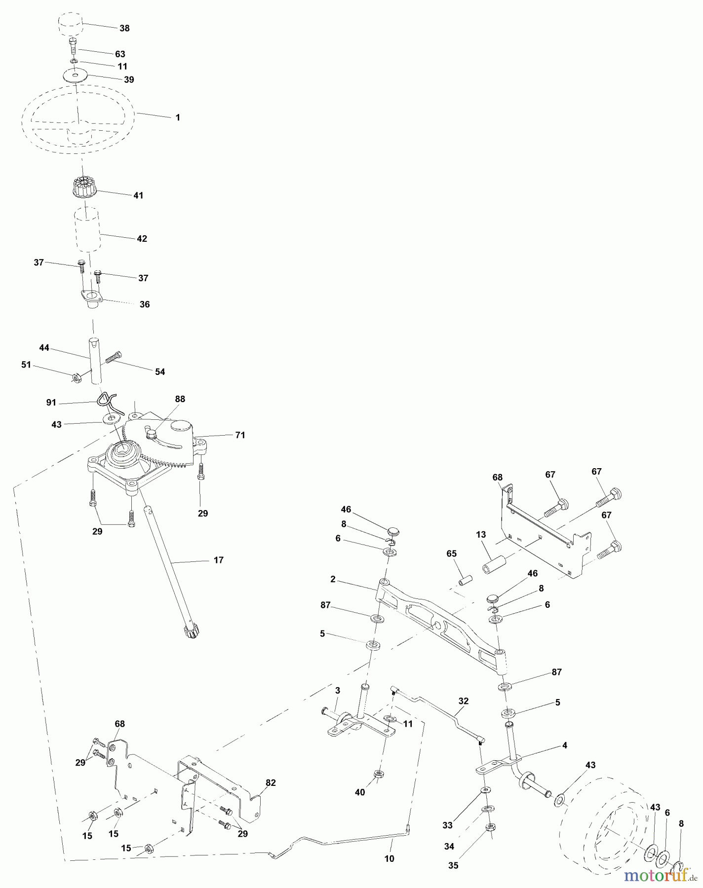 Husqvarna Rasen und Garten Traktoren YTH 1848XPA (954567260) - Husqvarna Yard Tractor (2001-02 & After) Steering Assembly
