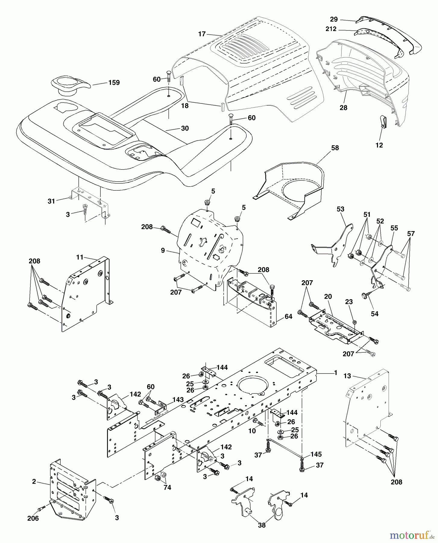 Husqvarna Rasen und Garten Traktoren YTH 1848XPB (954567260) - Husqvarna Yard Tractor (2001-05 & After) Chassis And Enclosures