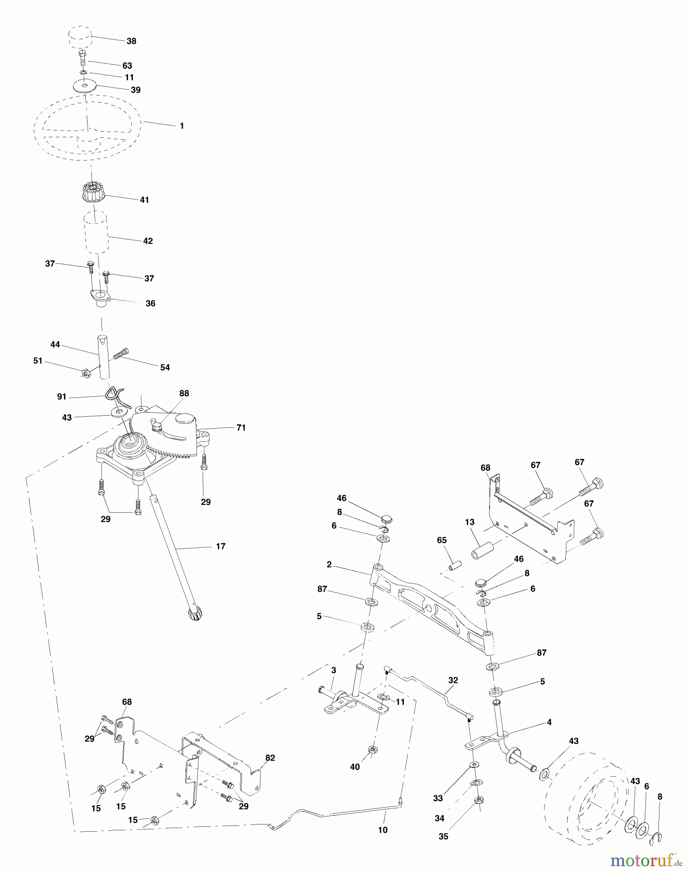 Husqvarna Rasen und Garten Traktoren YTH 1848XPB (954567260) - Husqvarna Yard Tractor (2001-05 & After) Steering Assembly