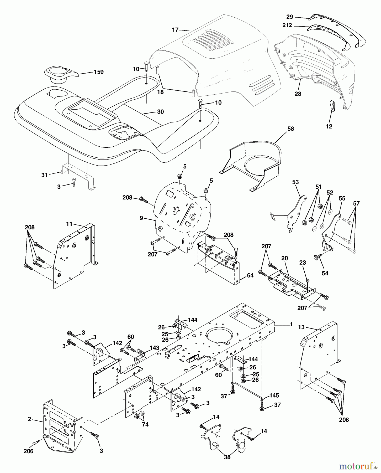 Husqvarna Rasen und Garten Traktoren YTH 1848XPD (954567260) - Husqvarna Yard Tractor (2001-12 & After) Chassis And Enclosures